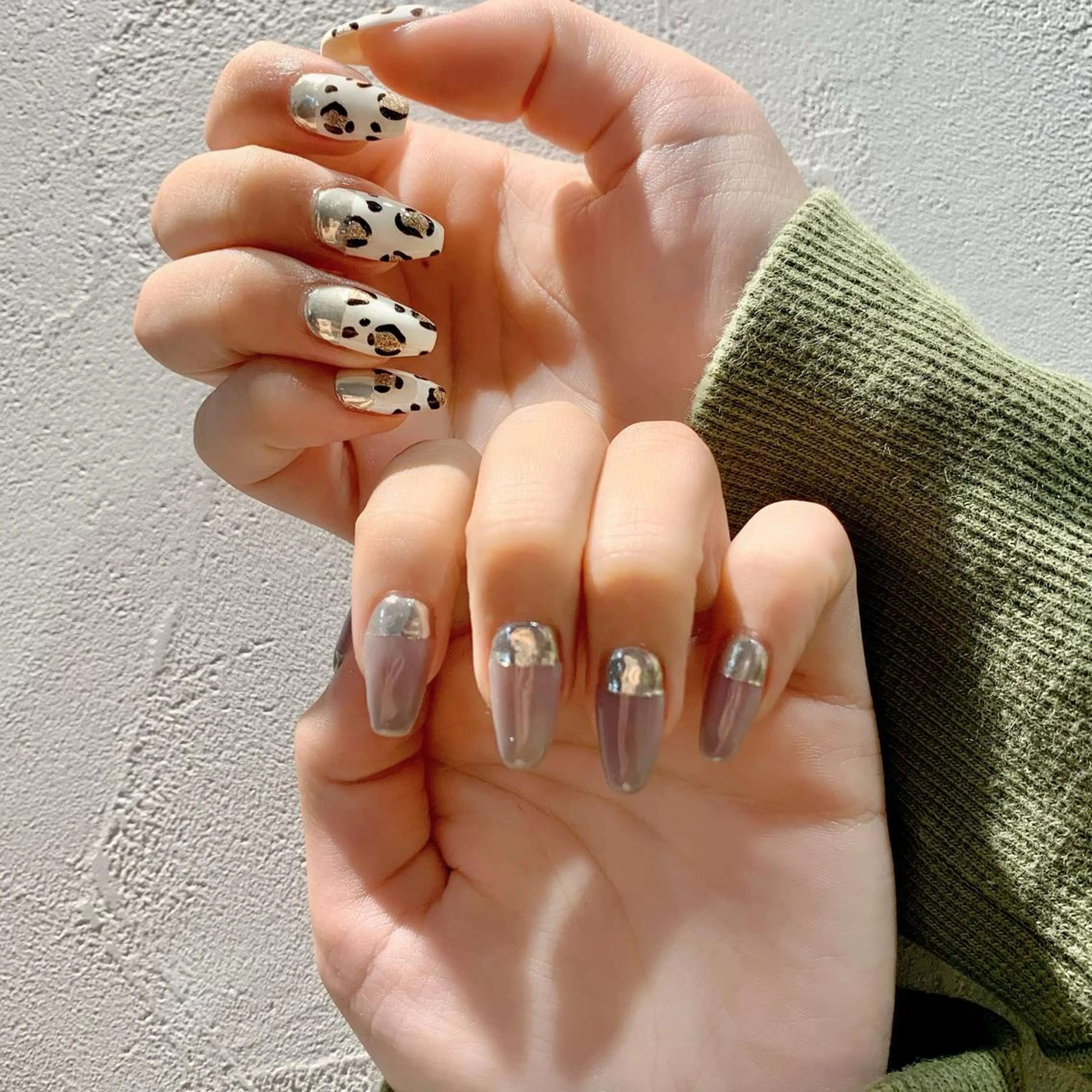 ネイル ミラーネイル シンプルネイル ハンドネイル 佐藤 まりえのネイルデザイン