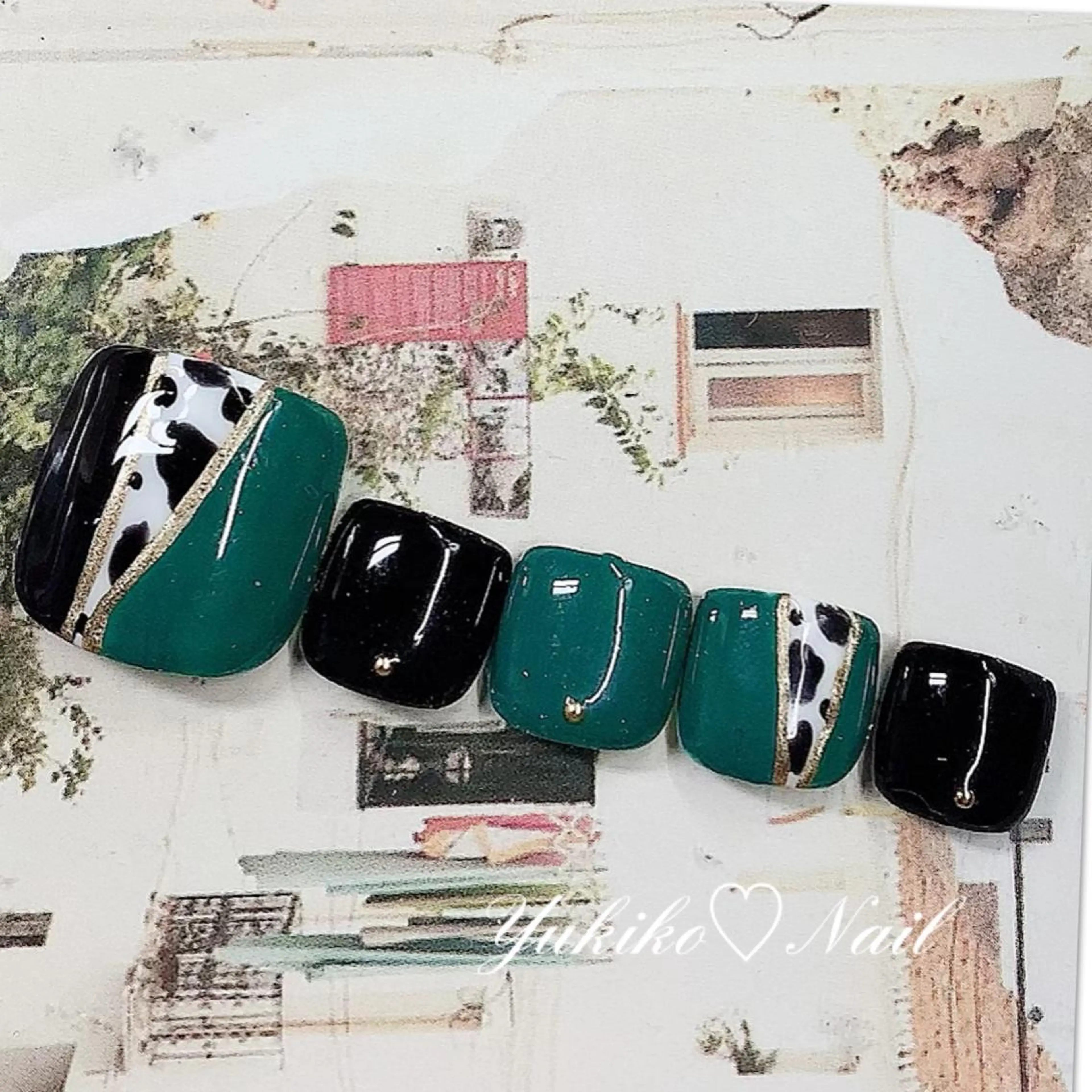 ネイル アニマル柄 フットネイル ユキコ ネイルのネイルデザイン