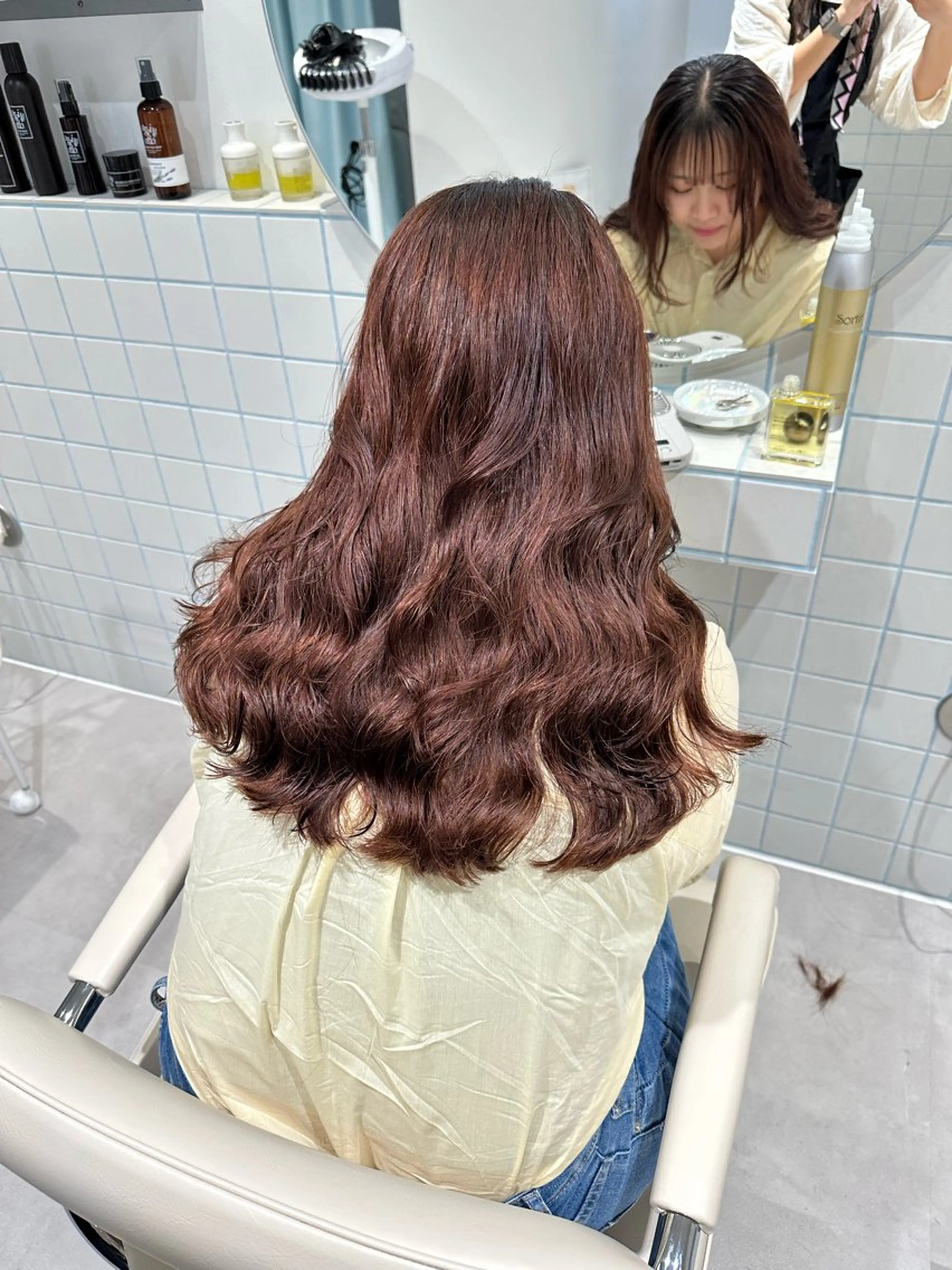 ロング パーマ soöze所属・sena/博多/ コテ巻き風パーマのヘアスタイル