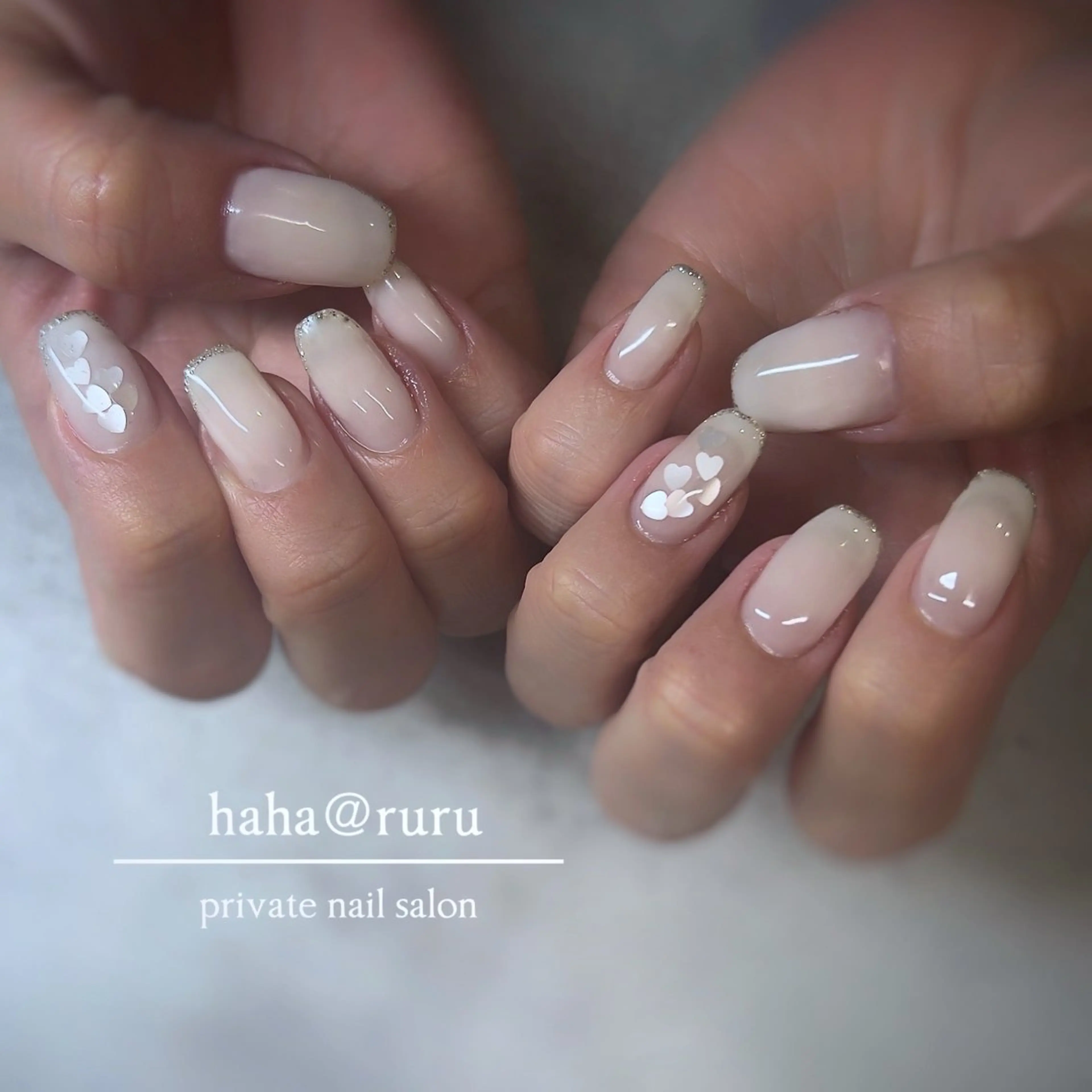 ネイル ホワイト ハンドネイル haha@ ruruのネイルデザイン