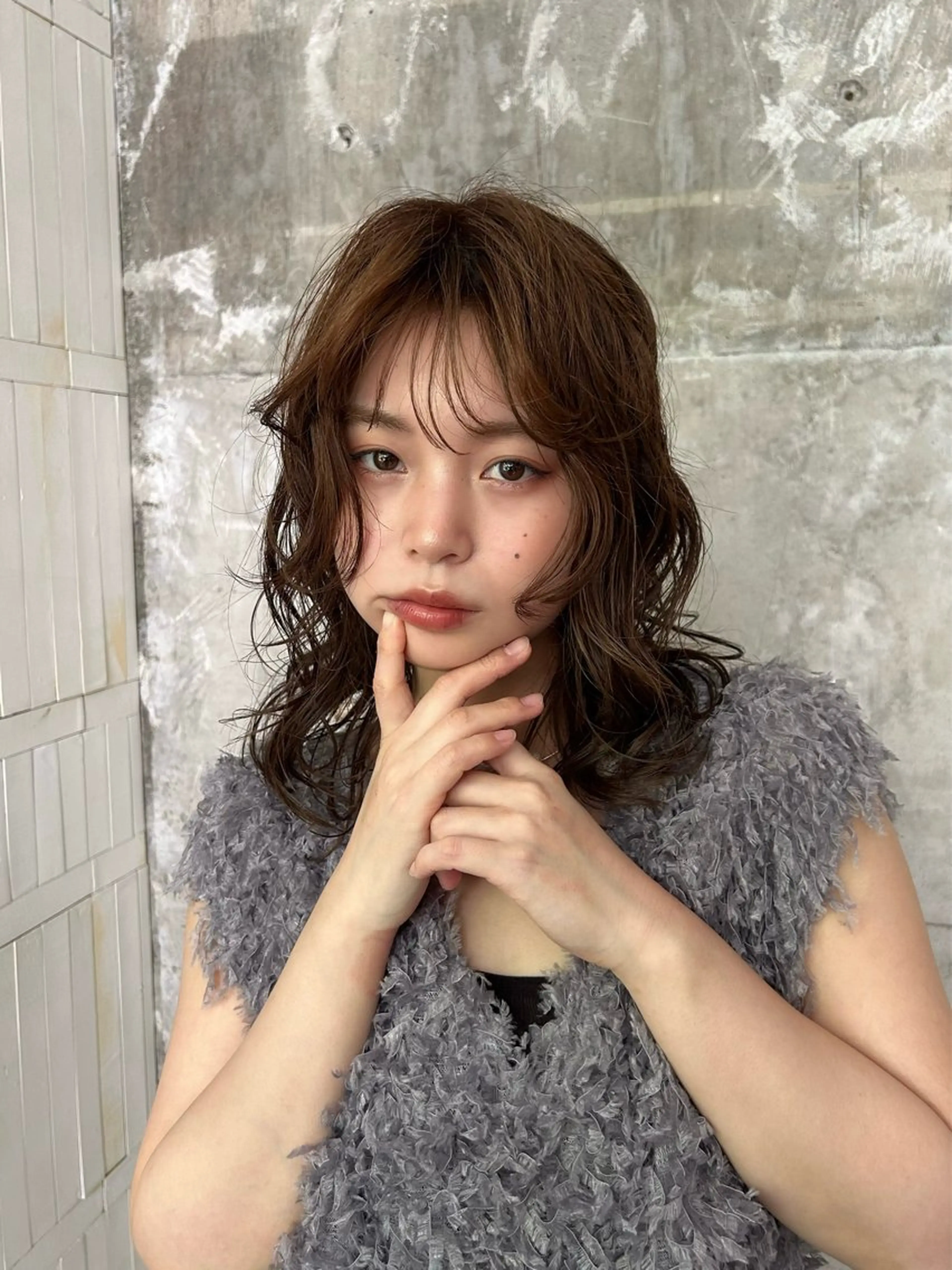 ミディアム カラー パーマ カット パーマ [Eurica] muaのヘアスタイル