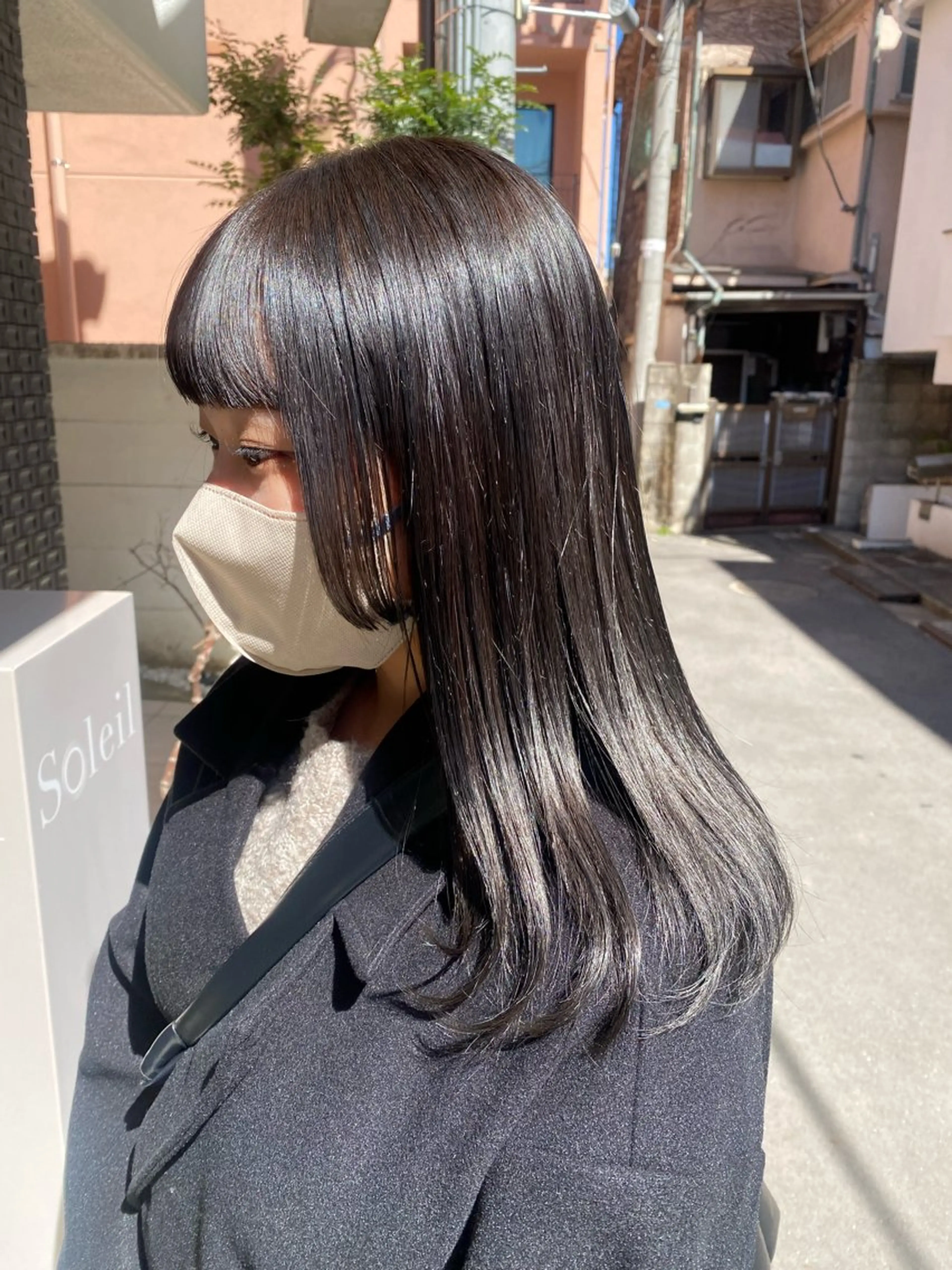 セミロング カラー グレージュ 姫カット カット ヘアカラー トリートメント グレージュ/レイヤー /韓国ヘア/RISAのヘアスタイル
