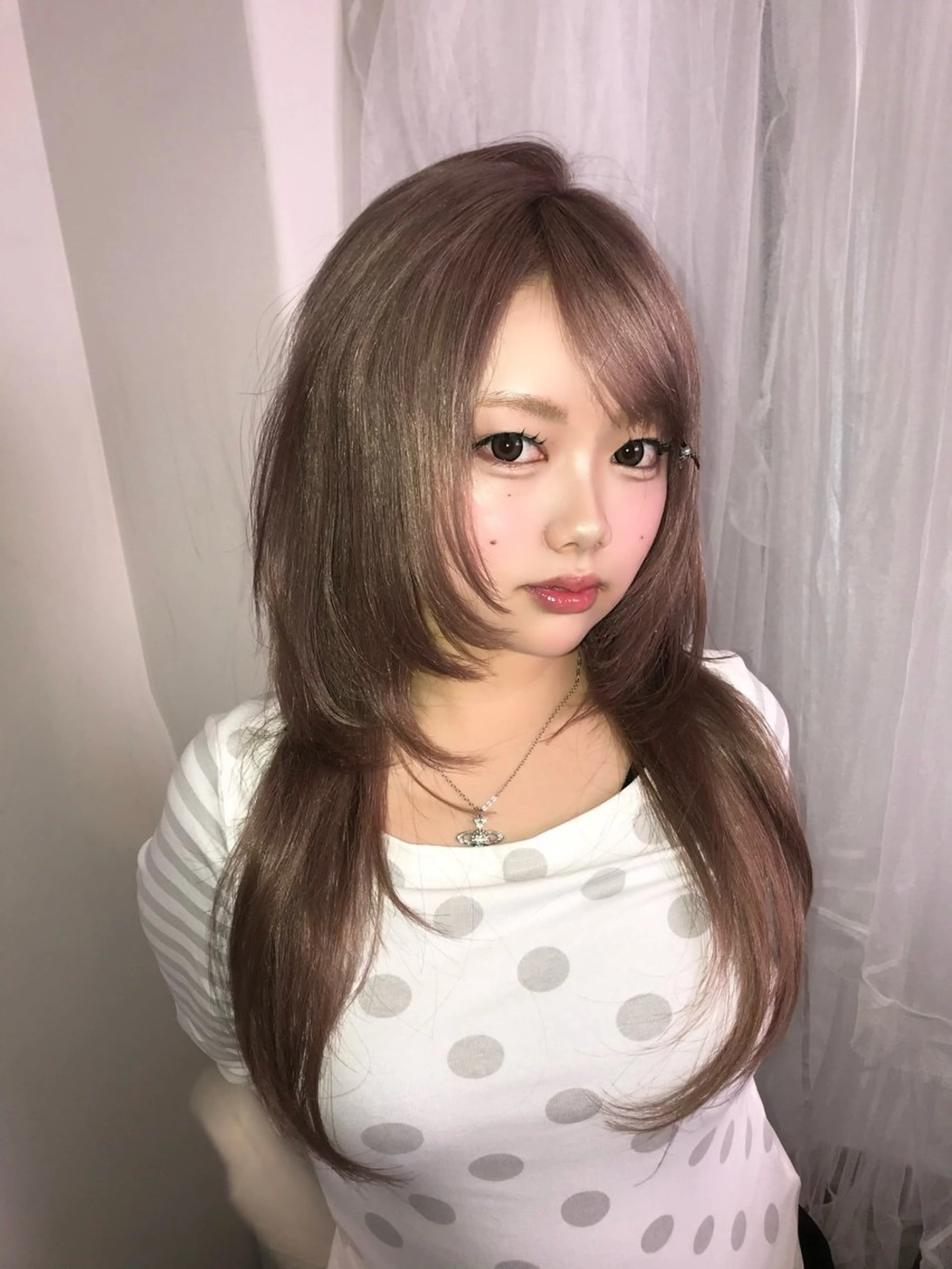 ロング カラー カット ヘアカラー トリートメント ヘッドスパ ヘアセット HARUNA/原宿/ デザイン/カットのヘアスタイル