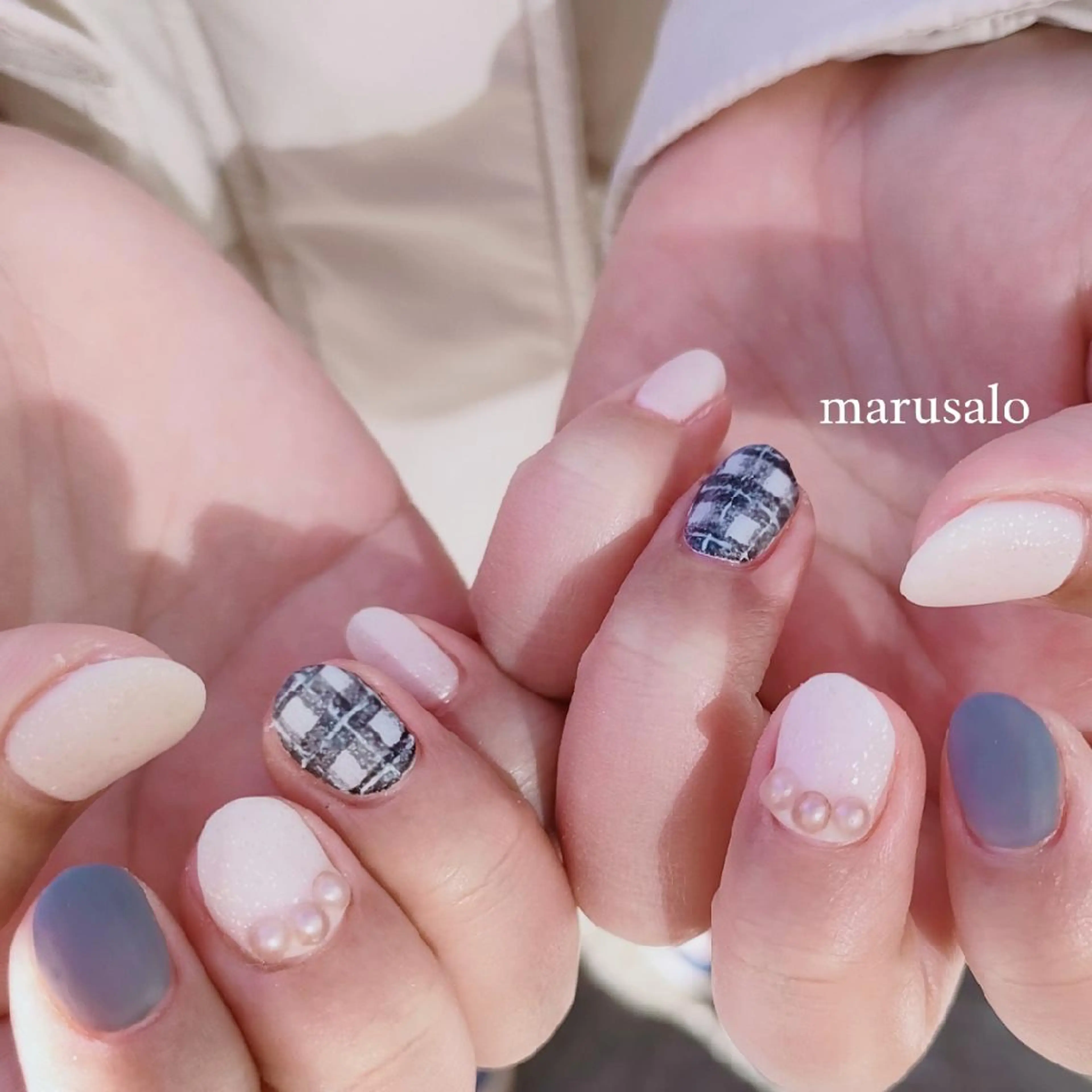 ネイル アートネイル マットネイル 冬ネイル marusalo nailのネイルデザイン