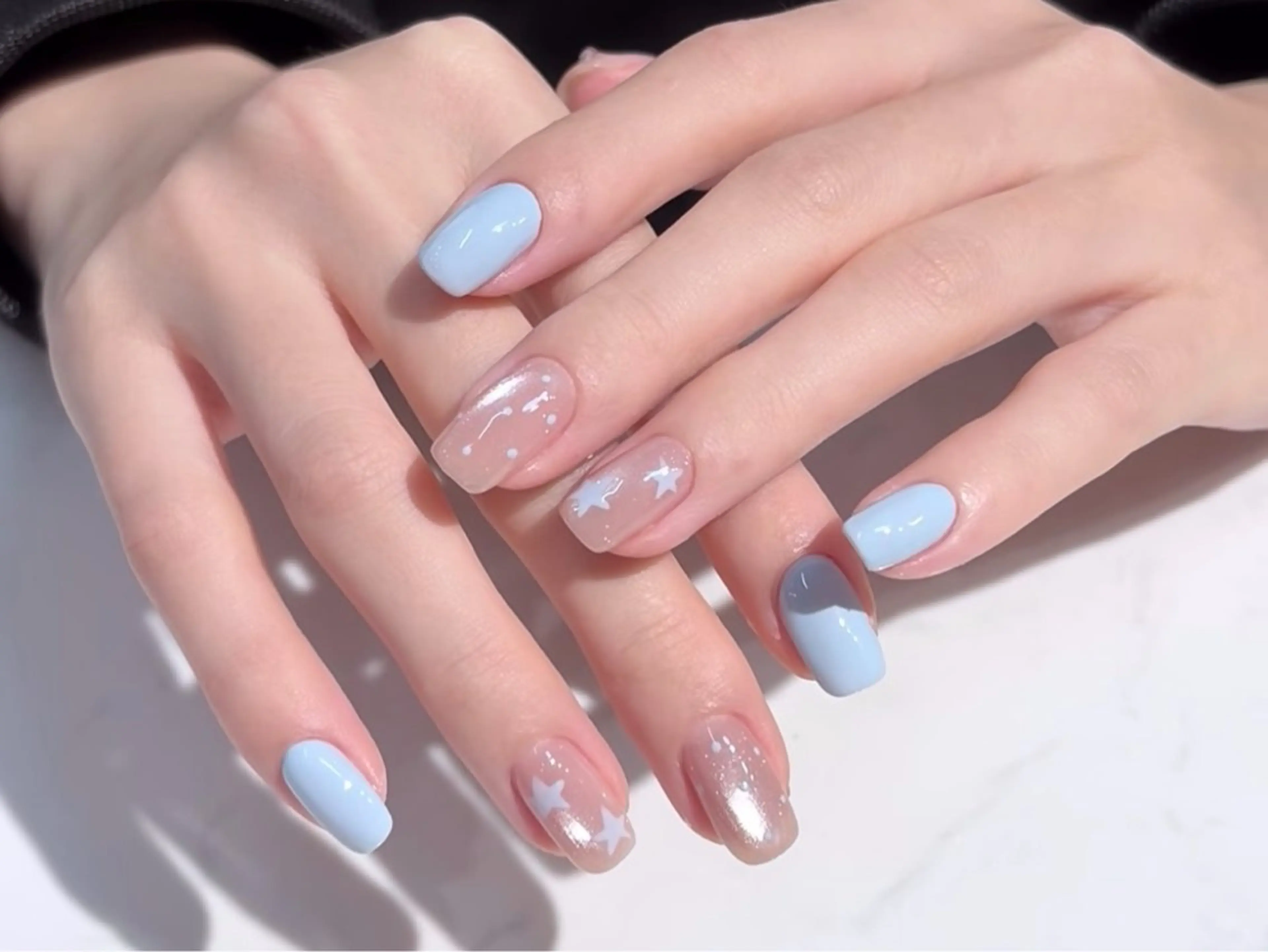 ネイル ハンドネイル H3 Nail Tsuki🦋💙のネイルデザイン