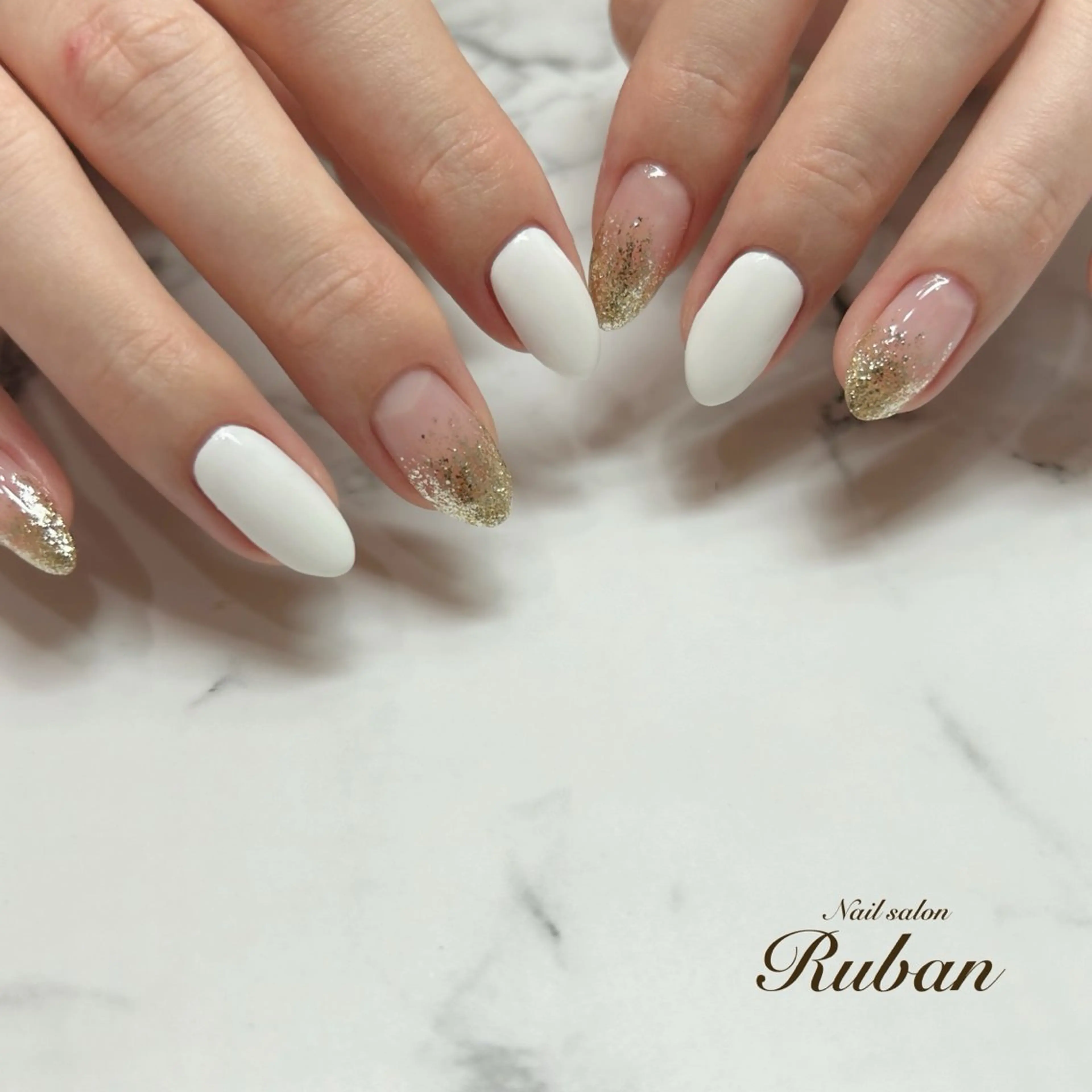 ネイル グラデーション ラメ(グリッター) ラメグラデーション ワンカラーネイル Nail salon Rubanのネイルデザイン