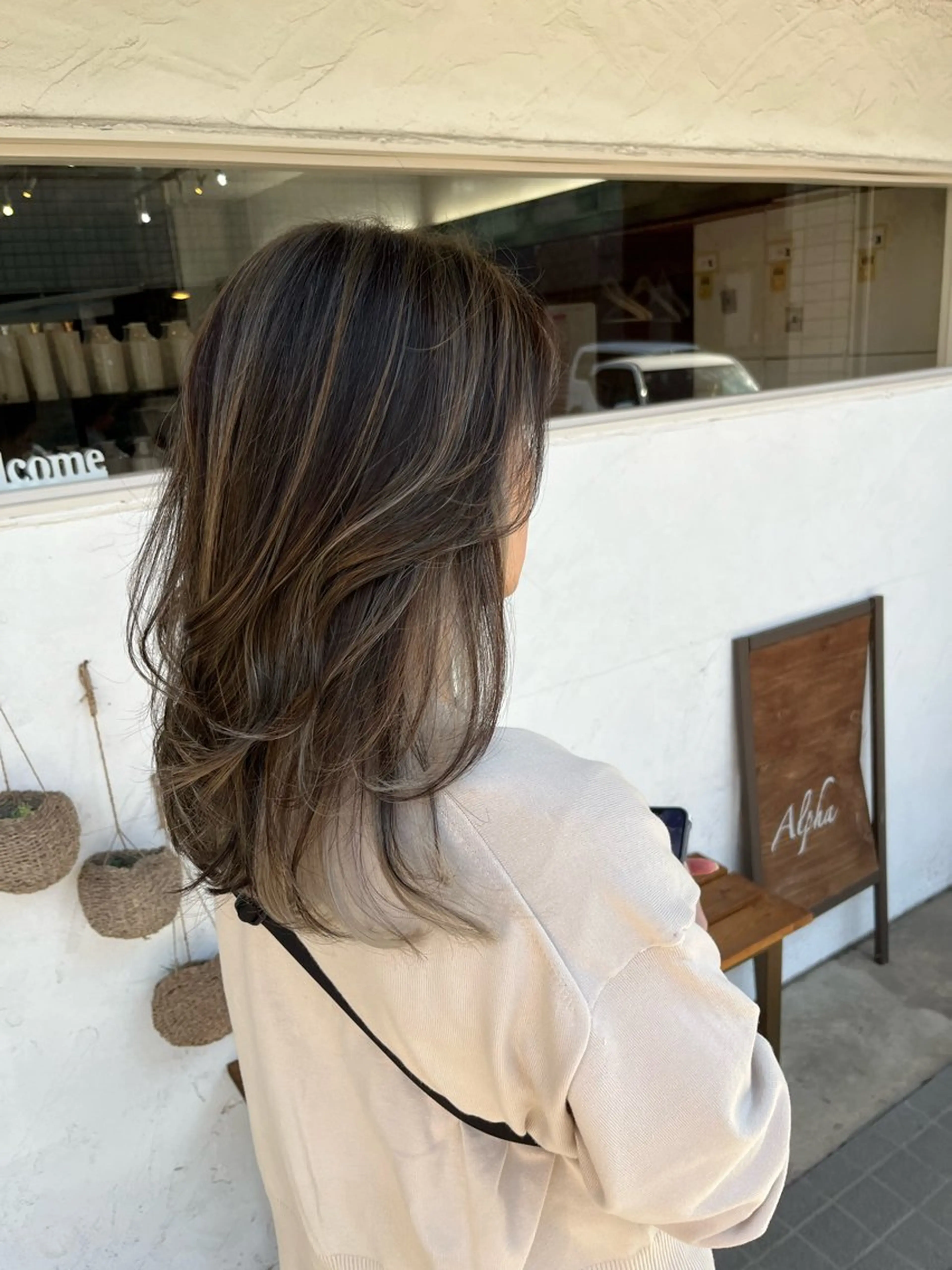 ロング ハイライト 正分 真美のヘアスタイル