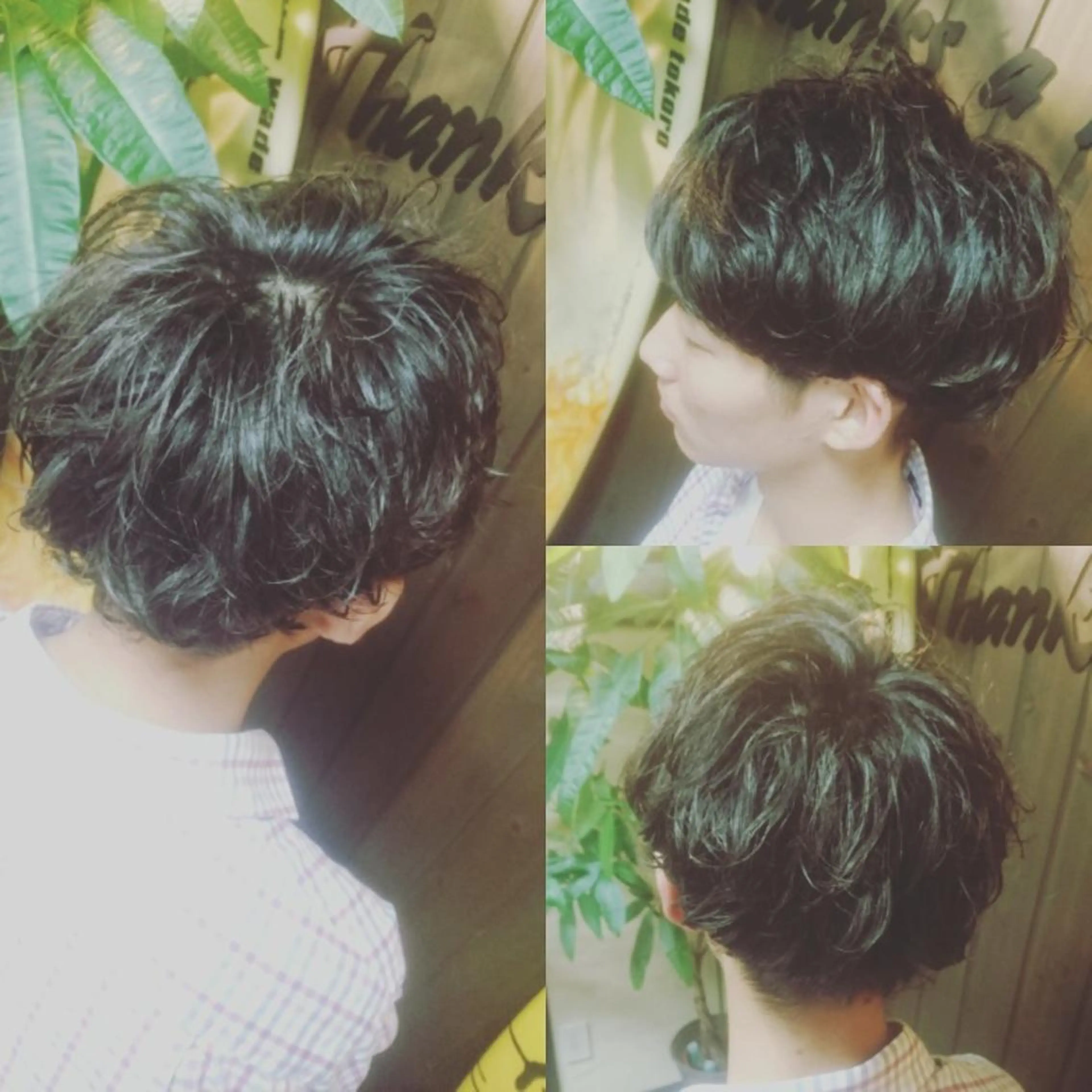 メンズ パーマ マッシュ 岡林 選のヘアスタイル