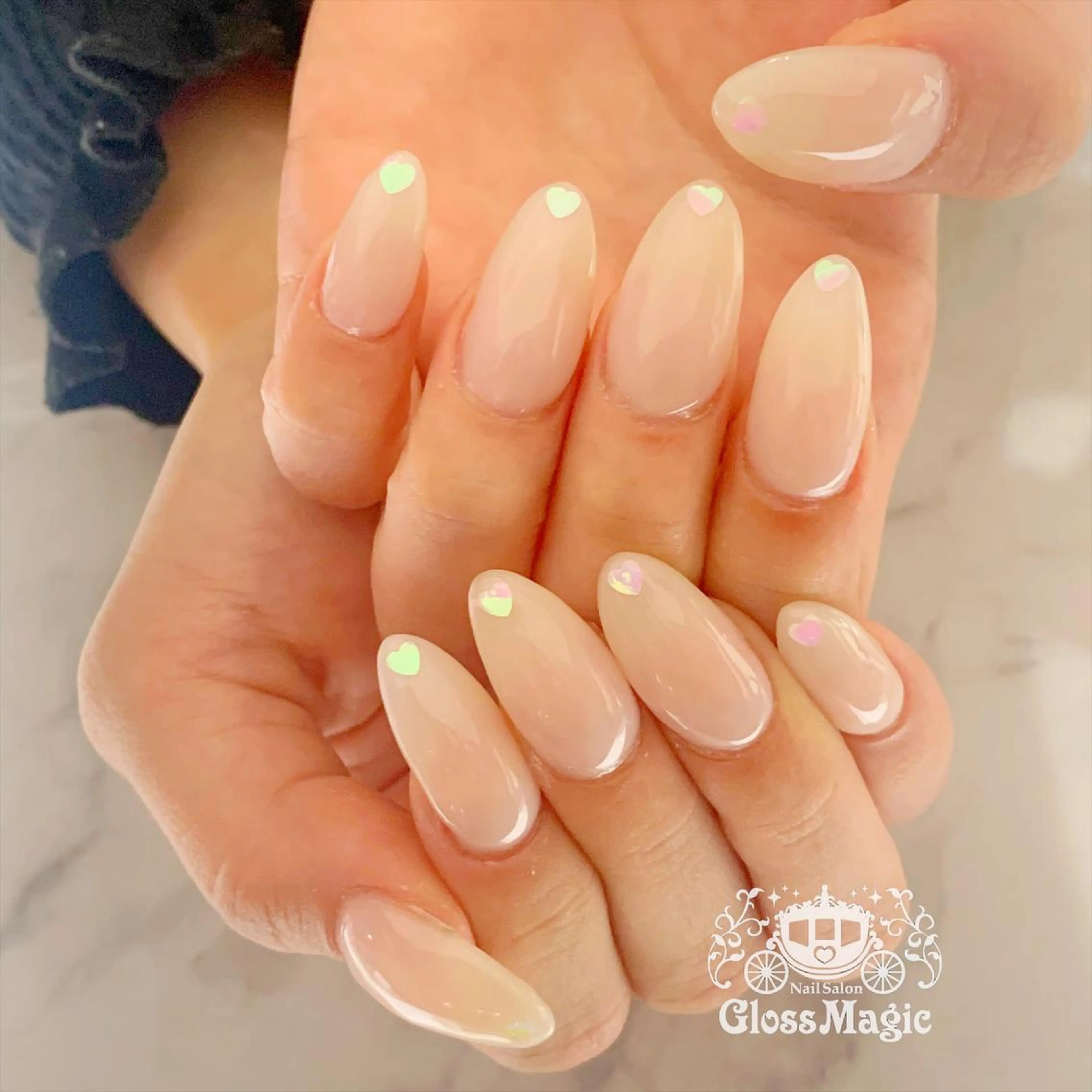 ネイル ジェルネイル ハート オフィスネイル YUN 💅のネイルデザイン