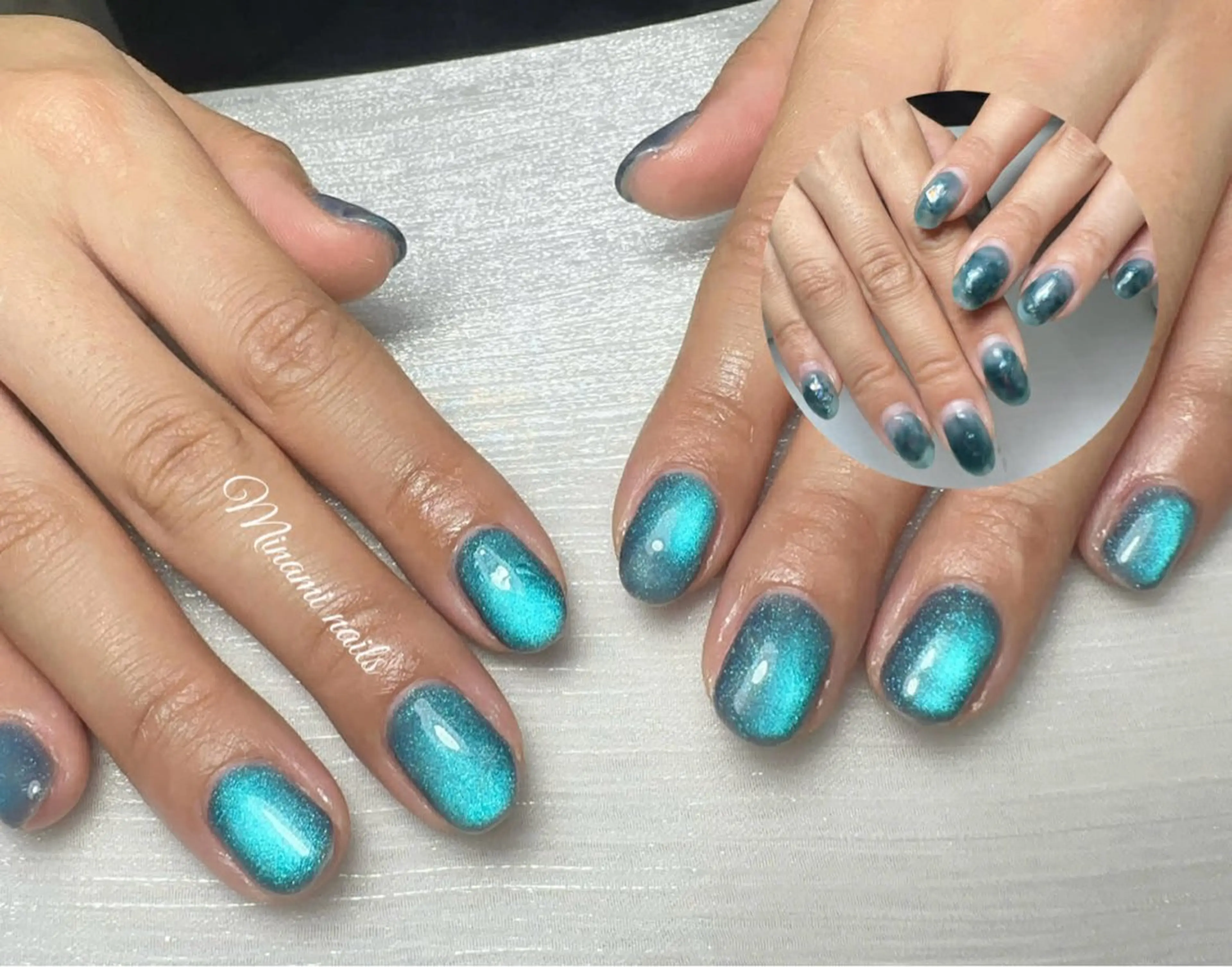 ネイル アートネイル オーロラネイル ガーリー キラキラネイル 韓国ネイル ハンドネイル Minami Nailsのネイルデザイン