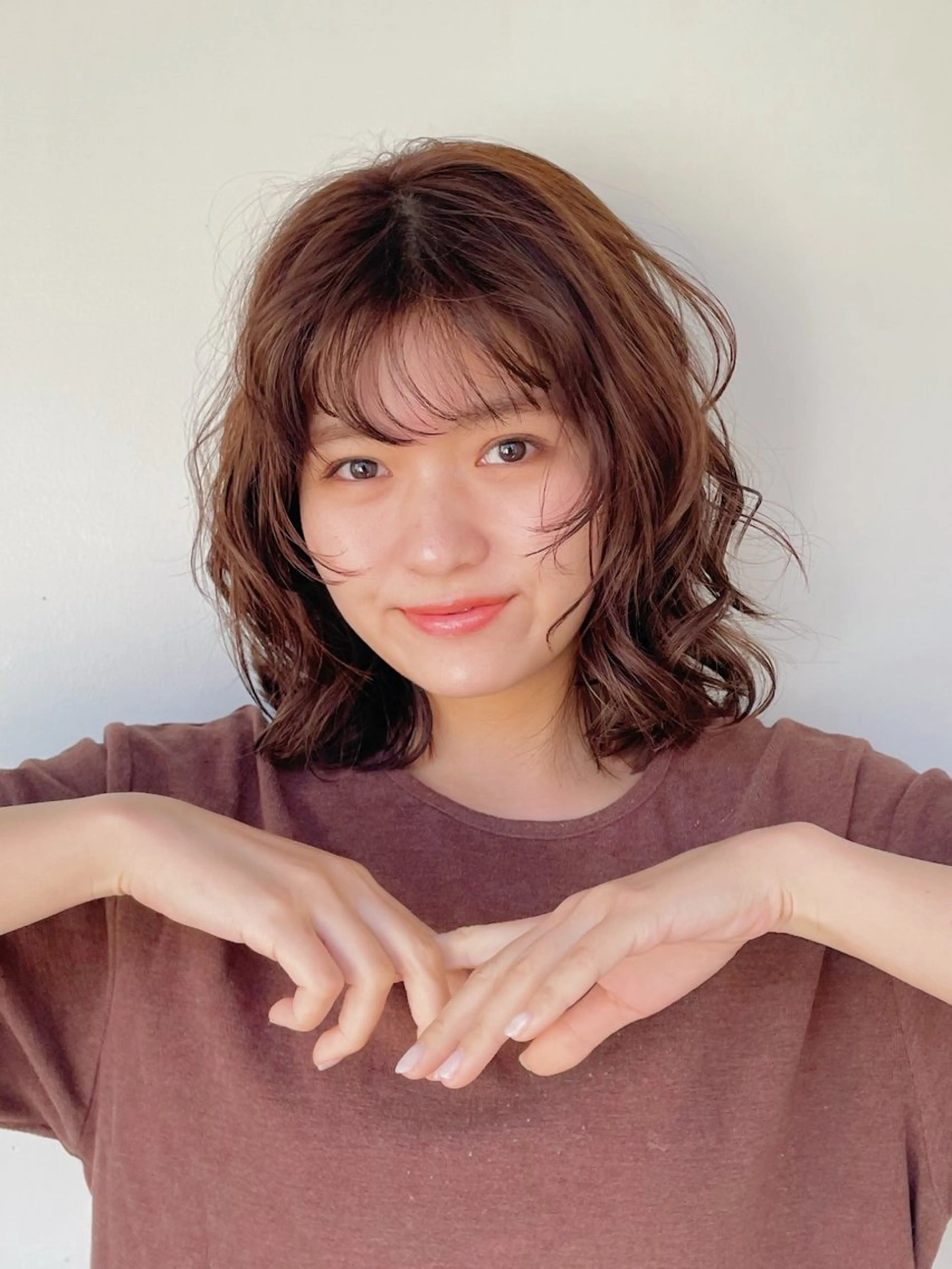 パーマ ニュアンスパーマ ボブ/ミディアム 親しみやすさ/さくらのヘアスタイル