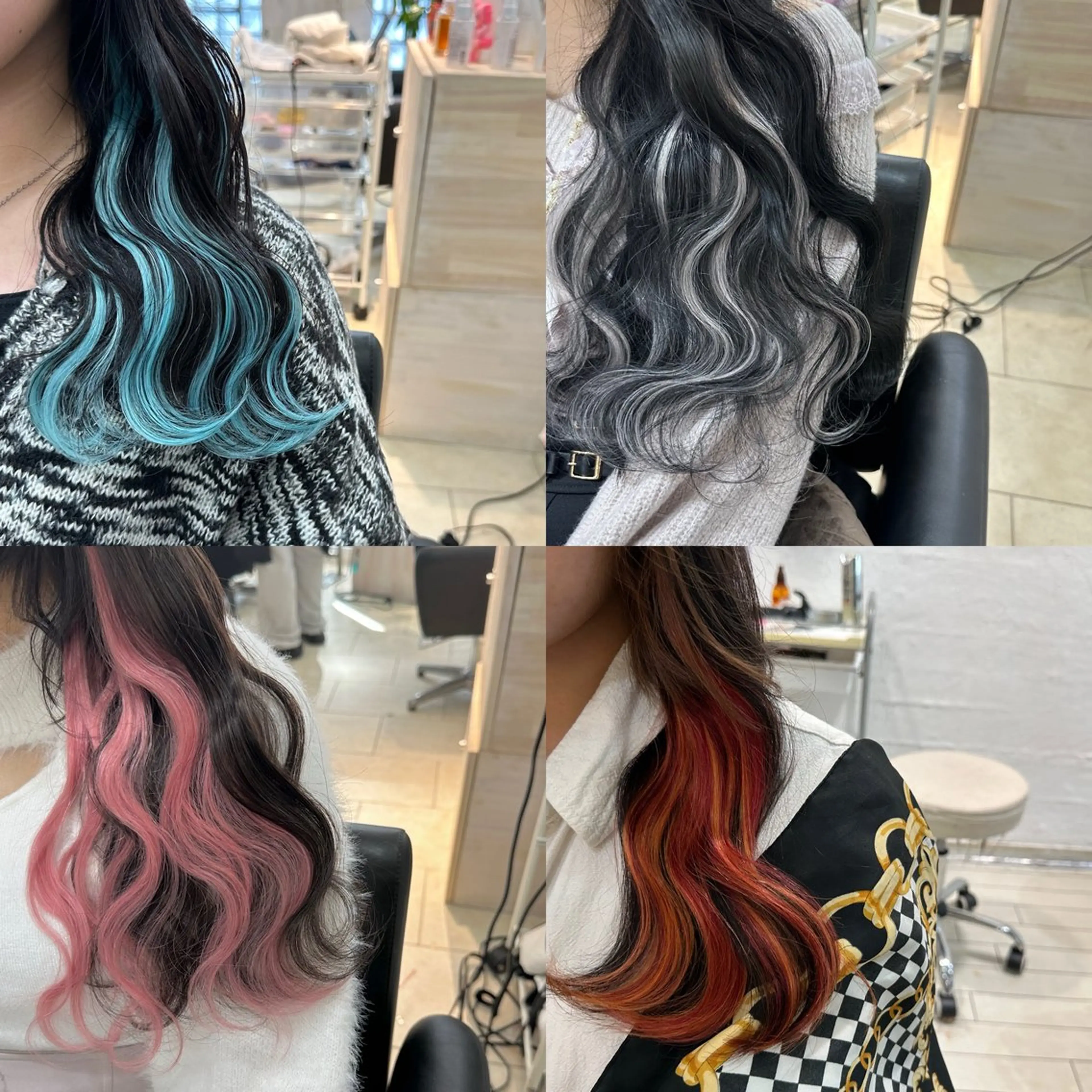 🩷短時間で完成🩷シールエクステ30枚でインナーカラーの写真