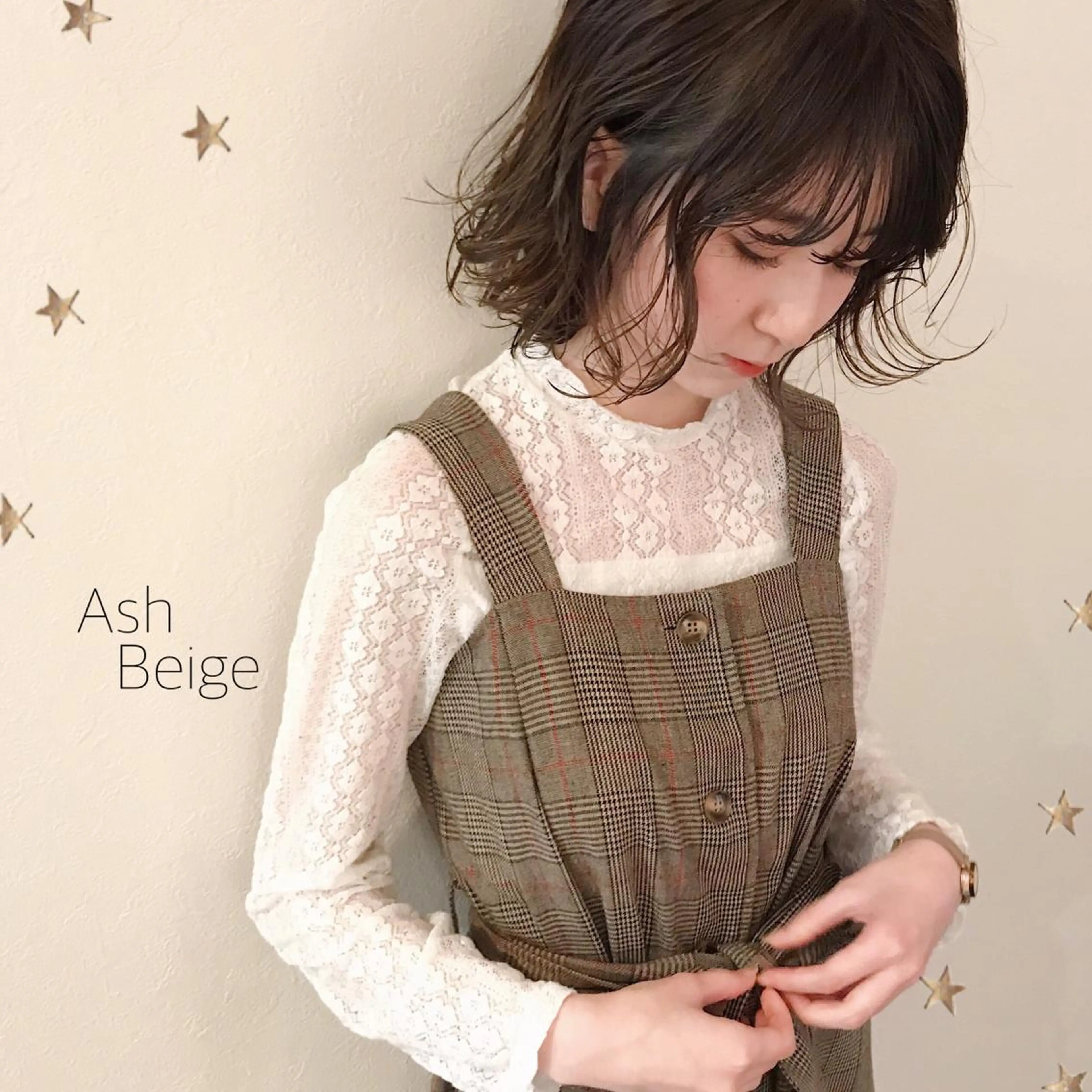 ミディアム カラー カット ヘアカラー 市川 千夏のヘアスタイル