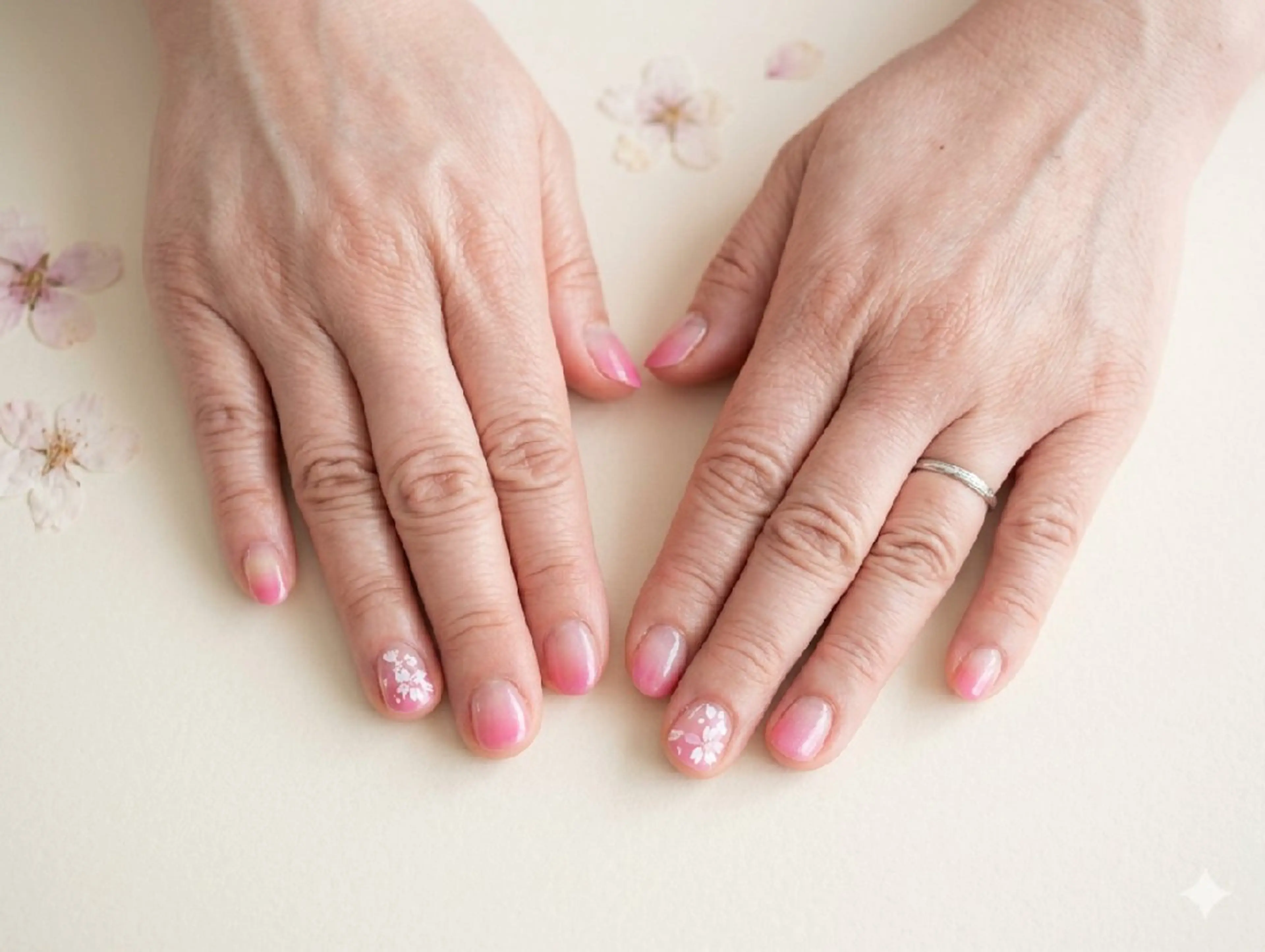 ネイル アートネイル 桜ネイル グラデーション セプトアカデミー ayaのネイルデザイン