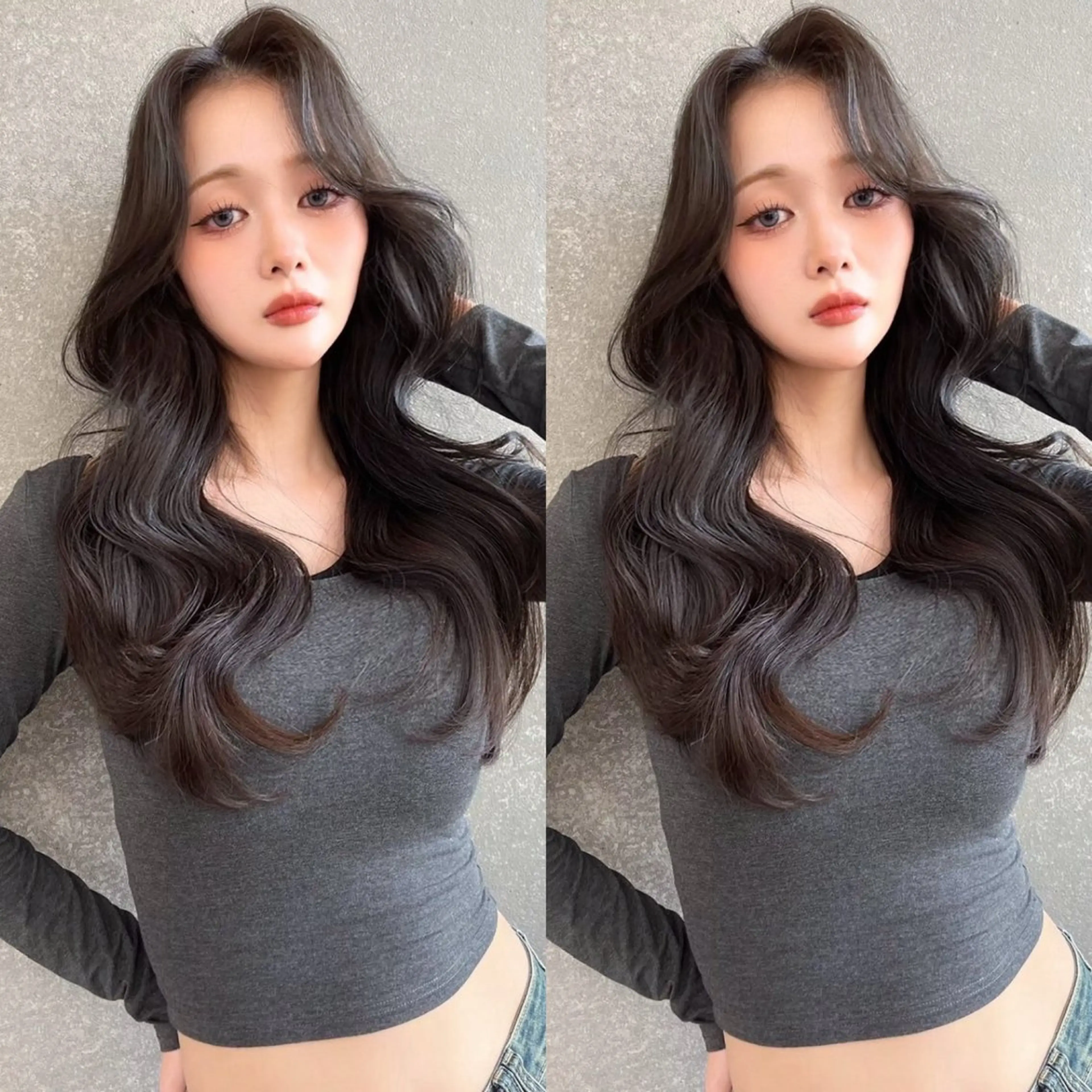 ロング カラー カット ヘアカラー トリートメント レイヤー/髪質改善 /透け感カラー/艶髪のヘアスタイル