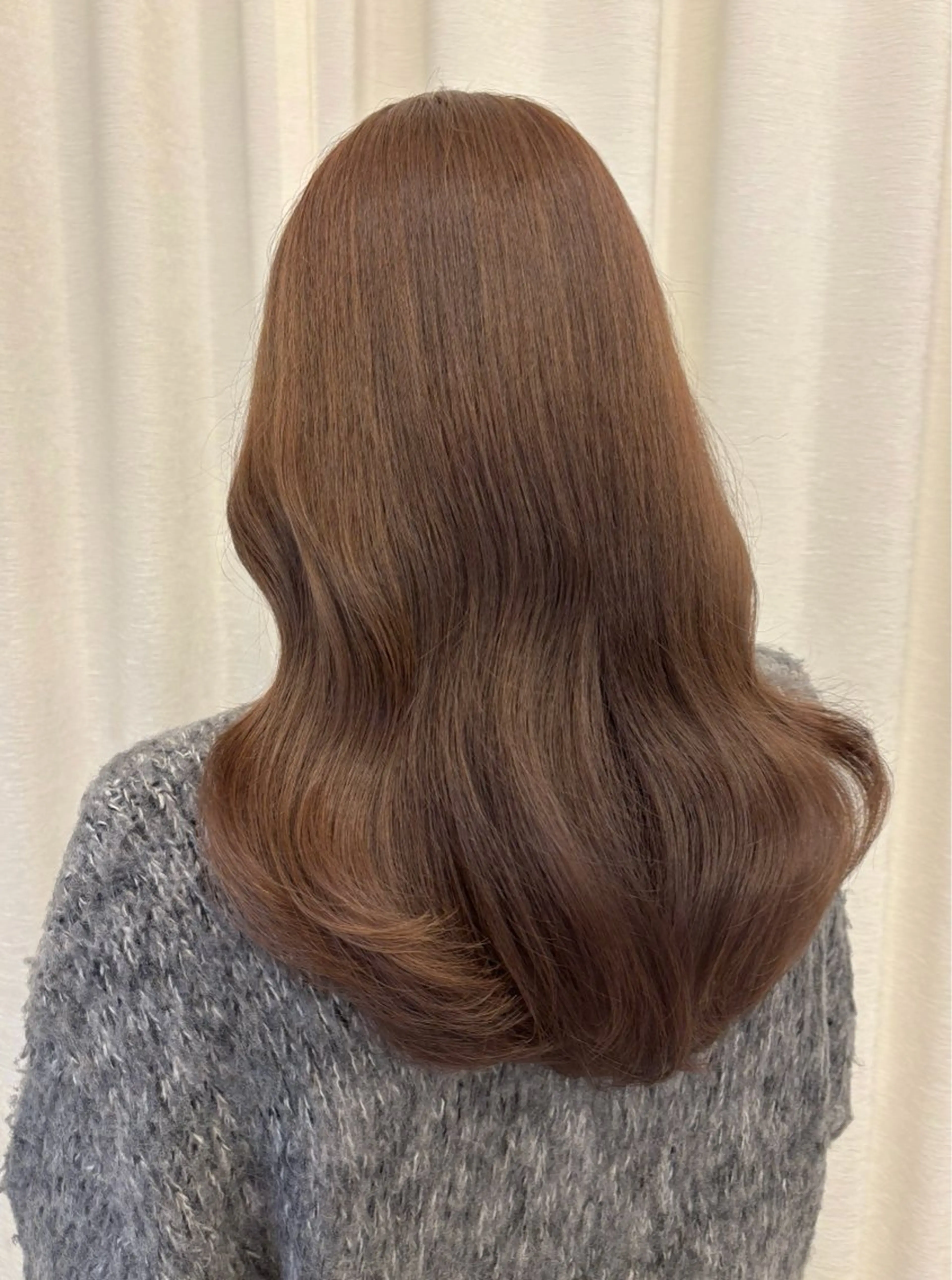 セミロング カラー ベージュカラー ブリーチ ヘーゼル ブリーチなしカラー 韓国風ヘア カット ヘアカラー トリートメント 藤野 結衣のヘアスタイル