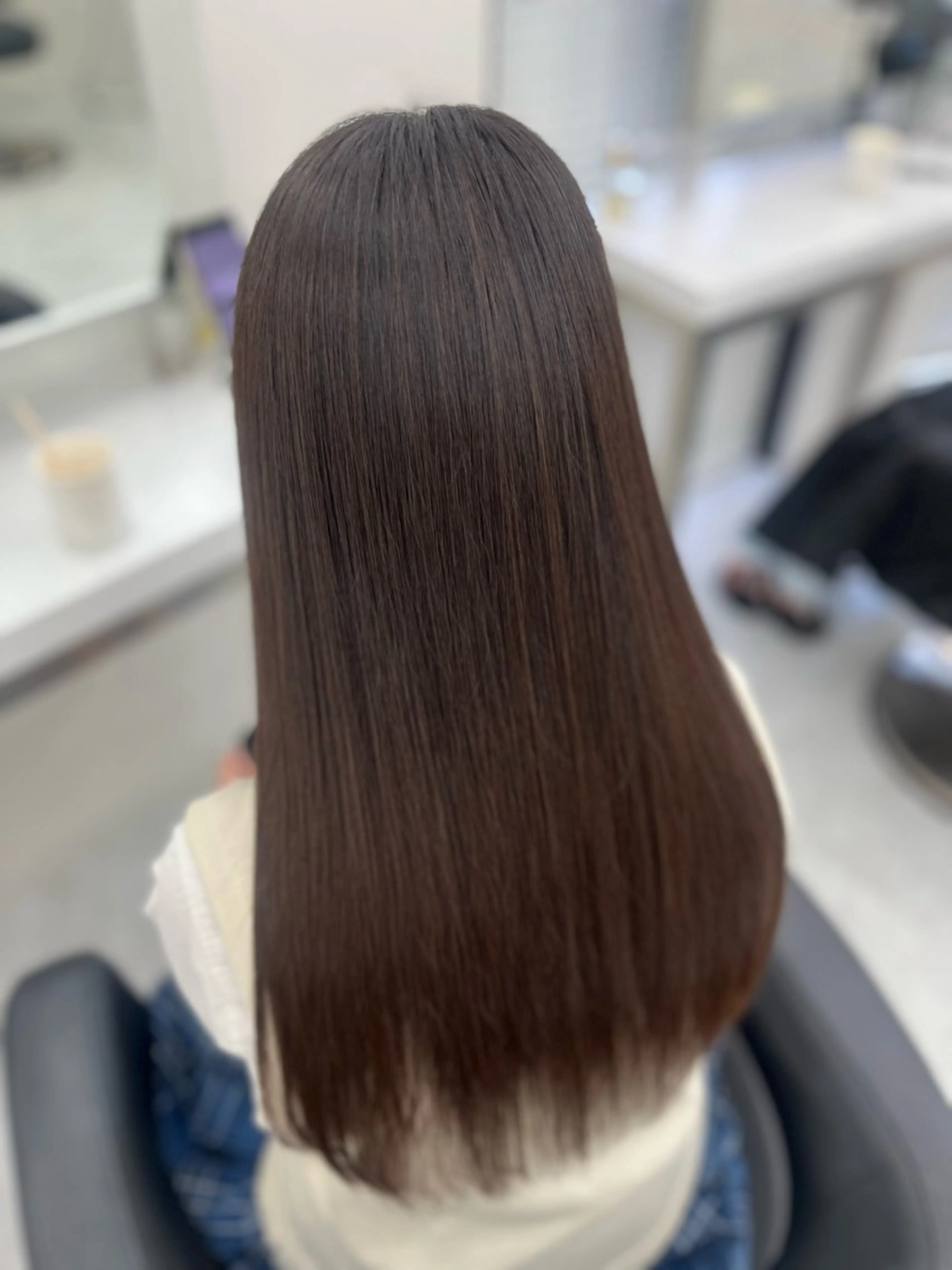 ロング カット 縮毛矯正 ♡ナチュラルガーリー ♡ベージュ♡RINAのヘアスタイル