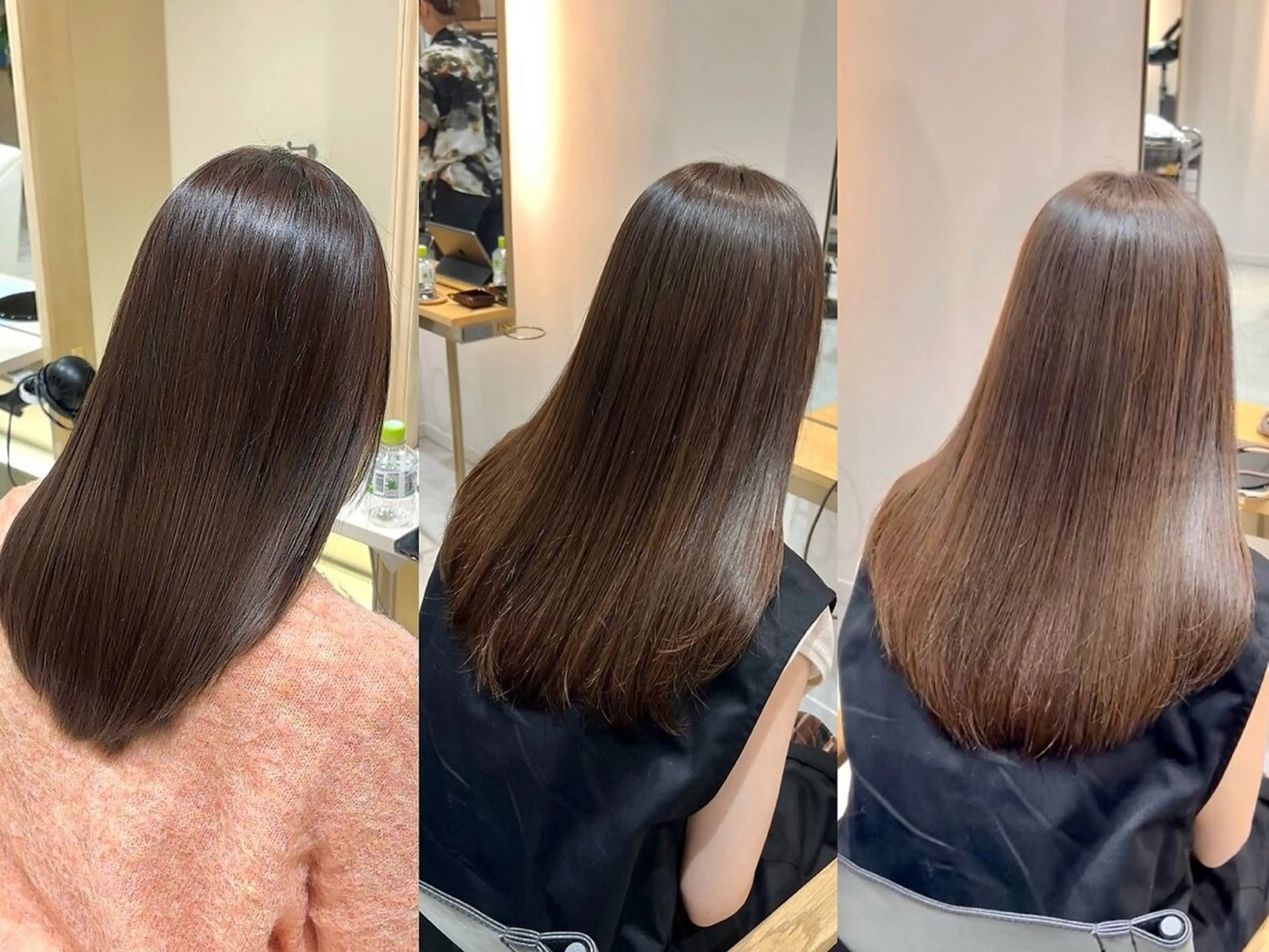 セミロング カラー ショートボブ セミロングパーマ アッシュ バレイヤージュ ブリーチ カット ヘアカラー 大石 陽菜のヘアスタイル