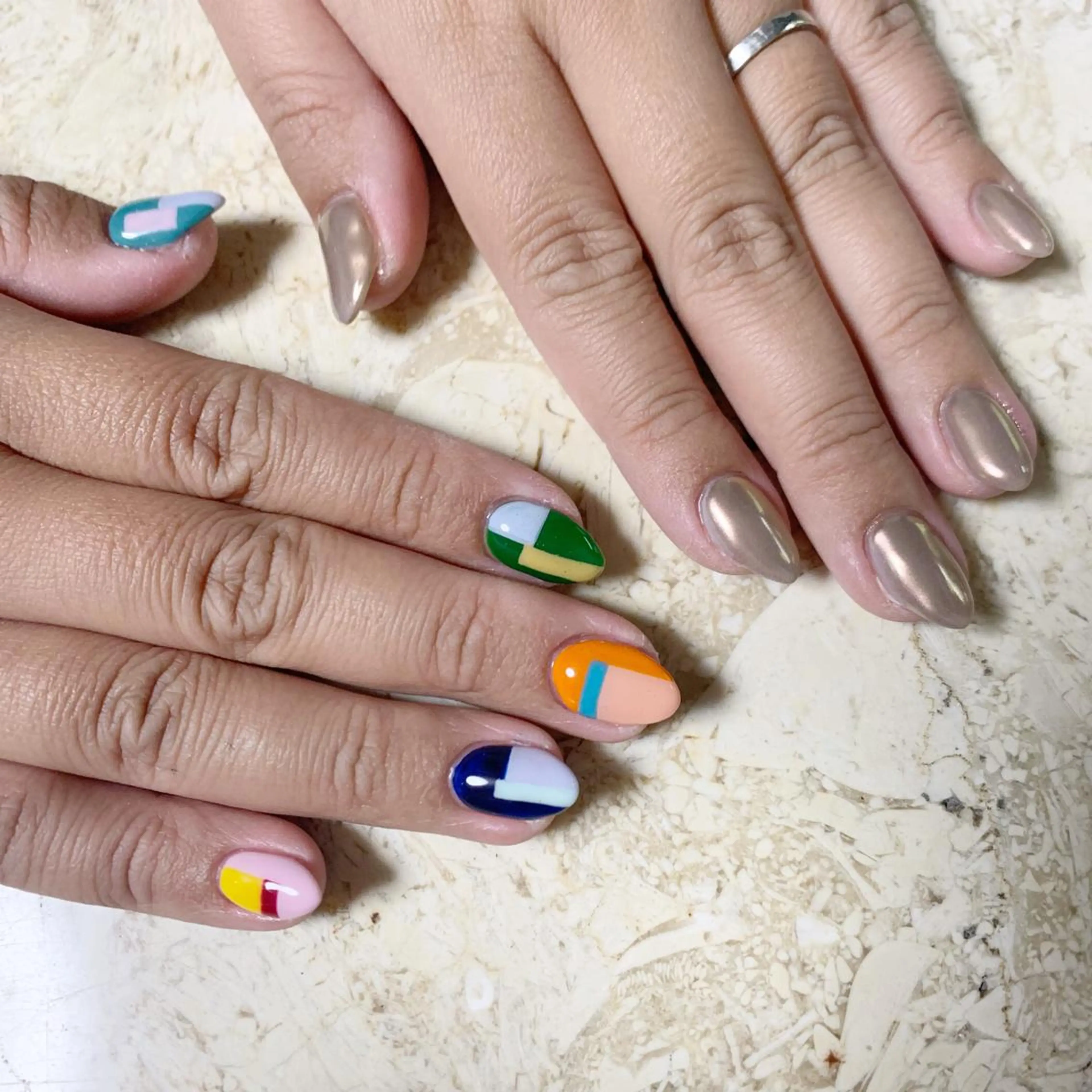 ネイル アートネイル ブルー フレンチネイル ジェルネイル 韓国ネイル ハンドネイル フットネイル nail salon mieux(ミュー)のマツエク・マツパデザイン