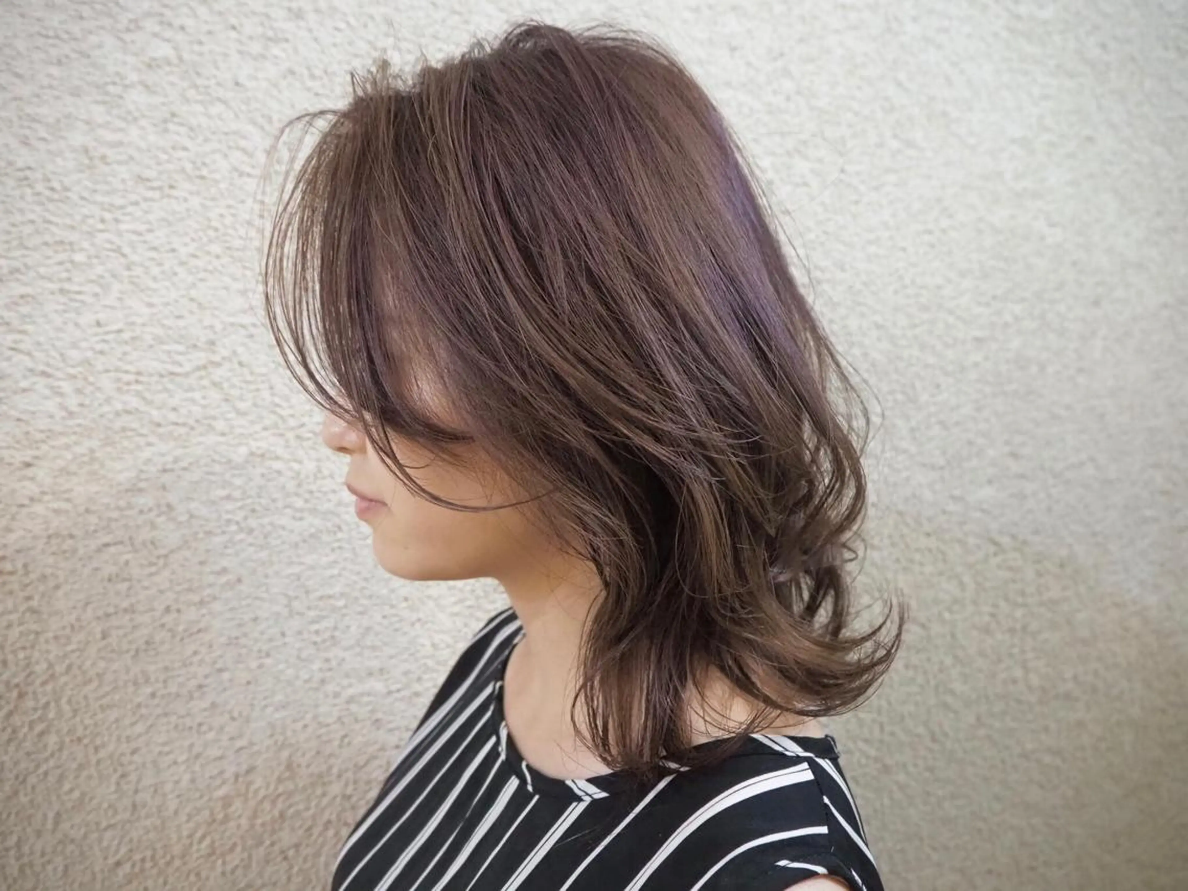 ミディアム カラー カット ヘアカラー トリートメント 菅村 勇亮のヘアスタイル