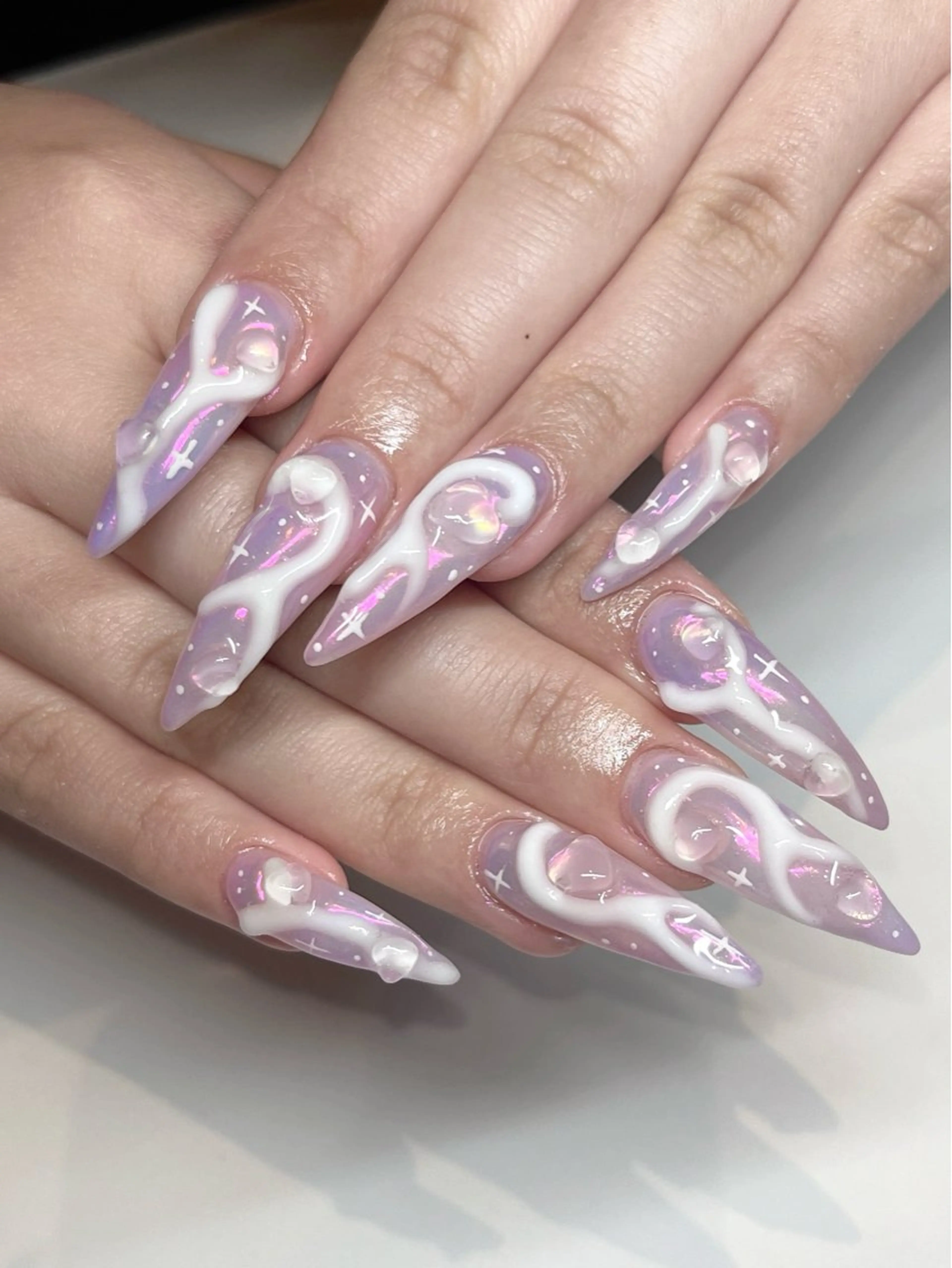 ネイル ハンドネイル moca心斎橋店 Aina🐈‍⬛🤍のネイルデザイン