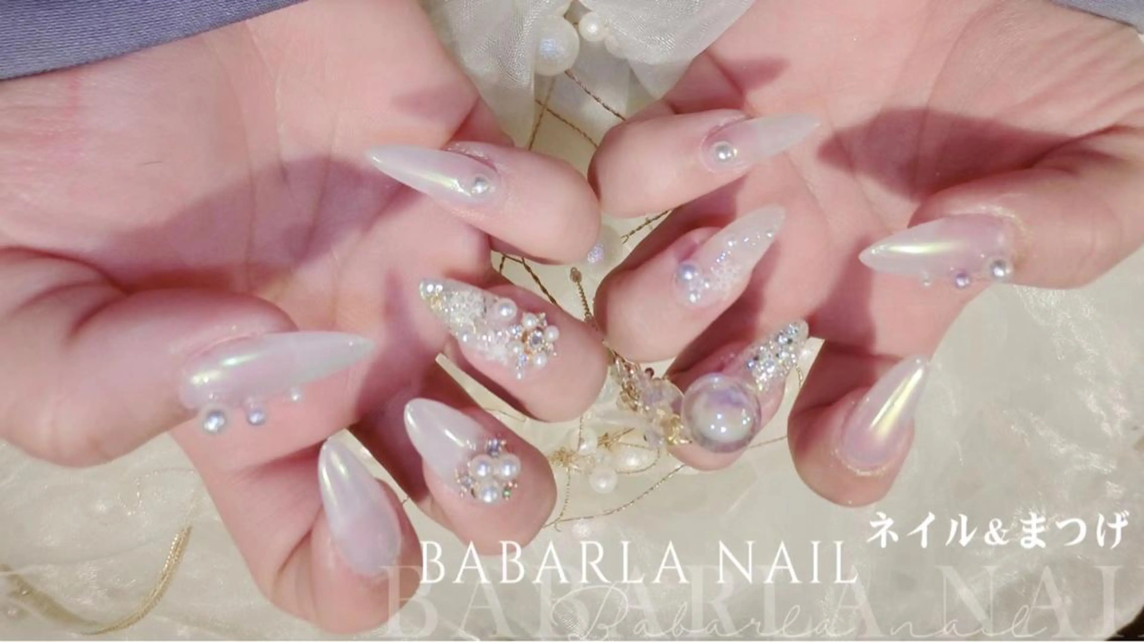 ネイル クリアネイル ラメ(グリッター) ミラーネイル Babarla nailのネイルデザイン