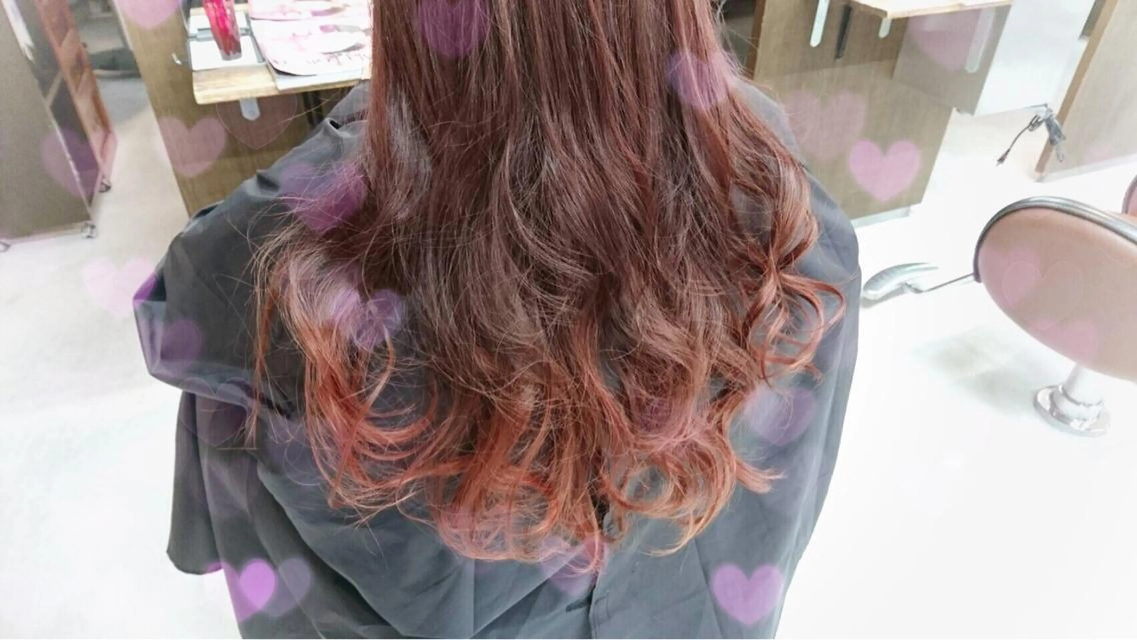ロング カラー ブリーチ グラデーションカラー ピンクカラー パープルカラー 韓国ヘア得意❤︎森澤 悠佳のヘアスタイル