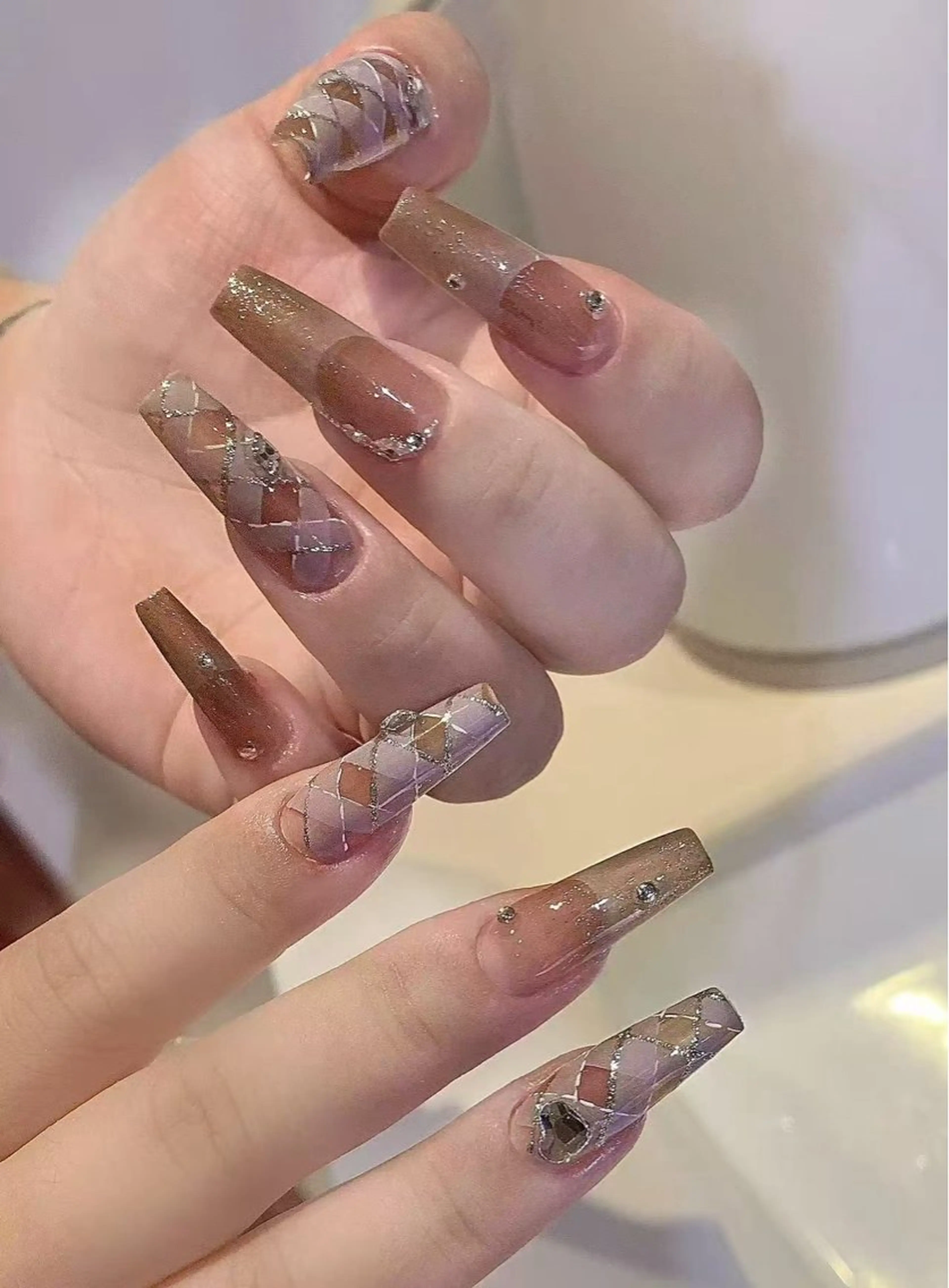 ネイル フラワーネイル フレンチネイル ジェルネイル ガラスフレンチ ハート ハンドネイル 相沢 さやかのネイルデザイン