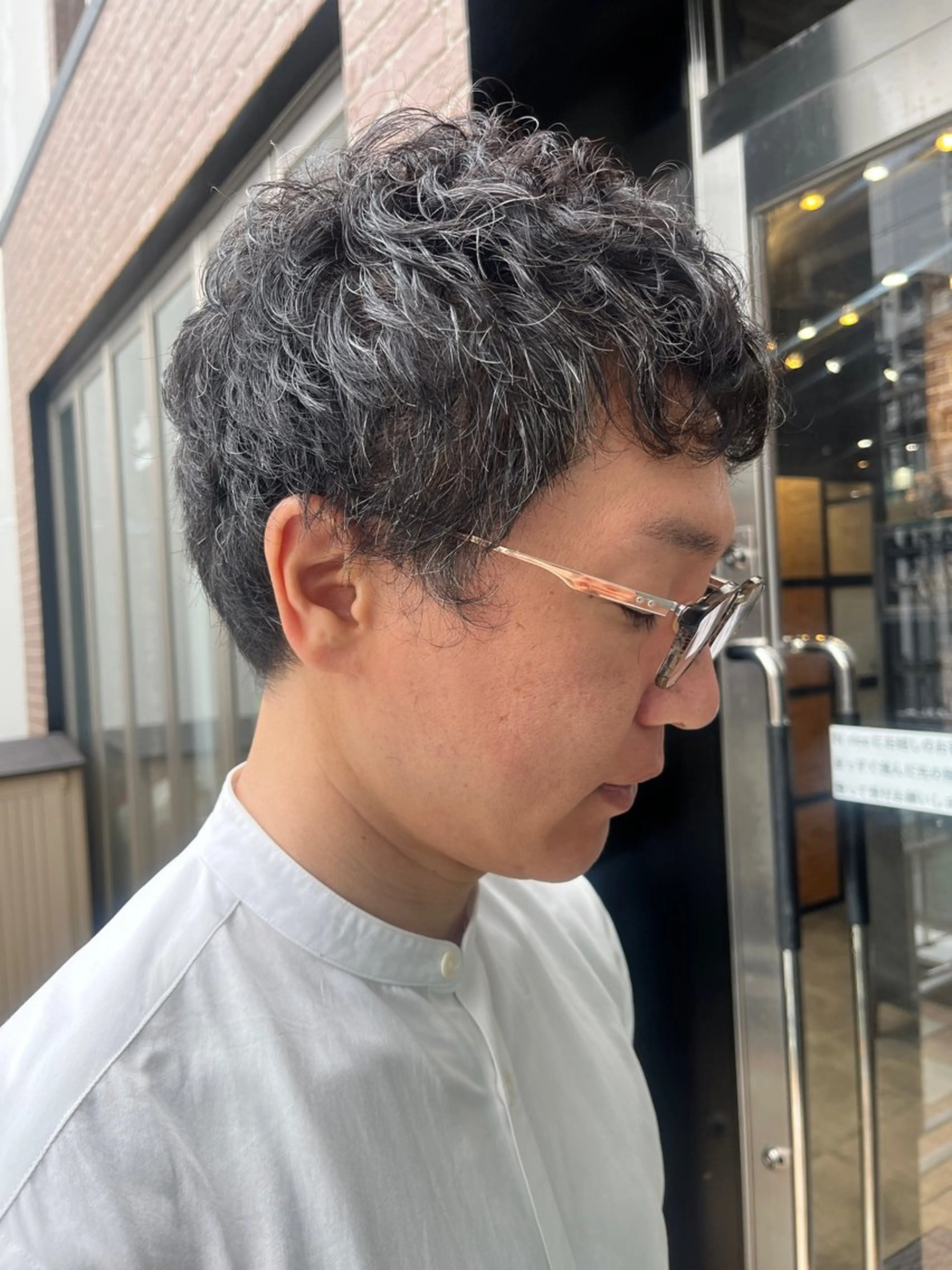 ショート パーマ メンズ カット パーマ 久木原 ゆりのヘアスタイル