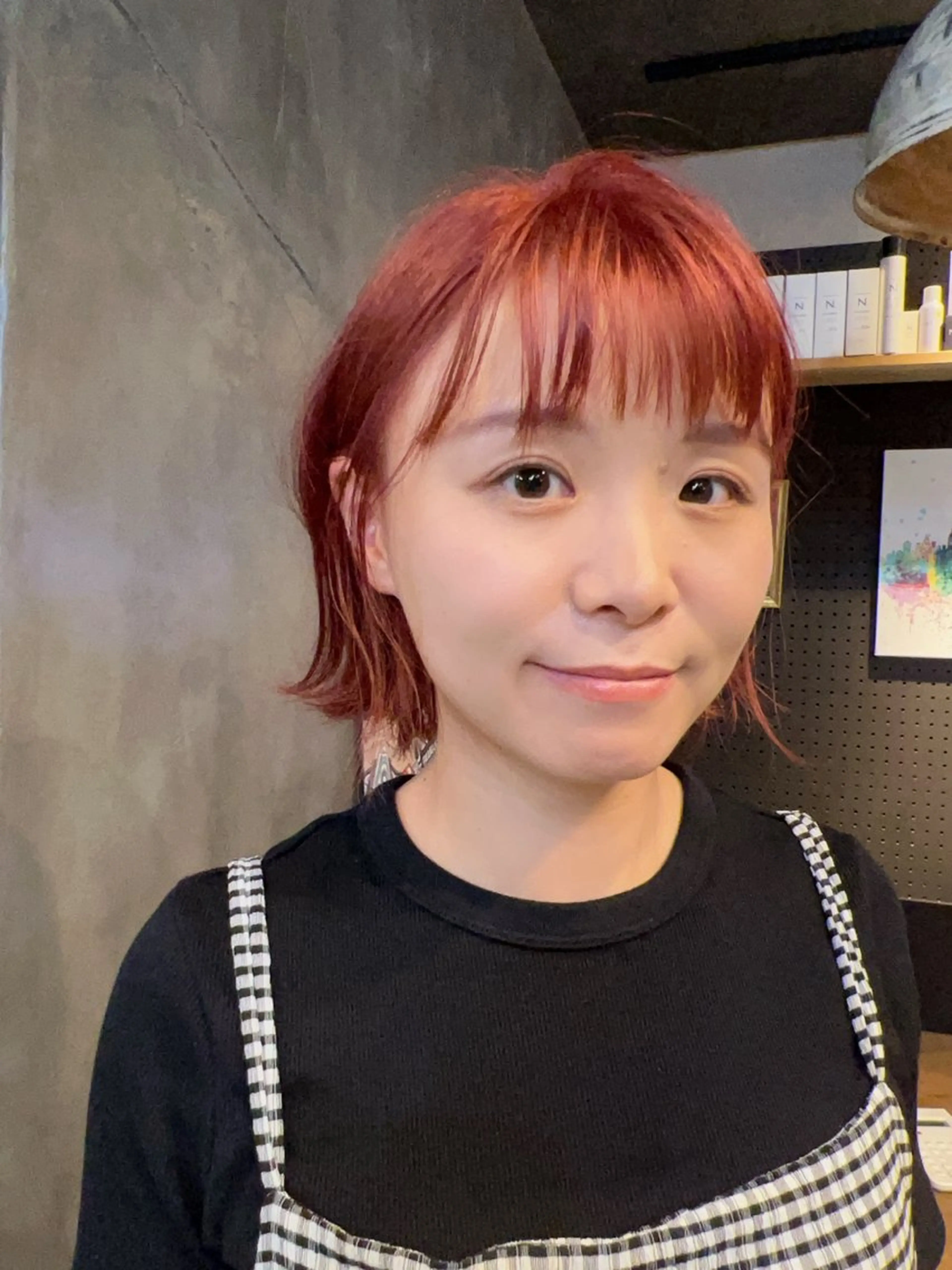 ミディアム カラー オレンジ ピンクカラー ミヨシマユ✨ チーフ就任記念🌈のヘアスタイル