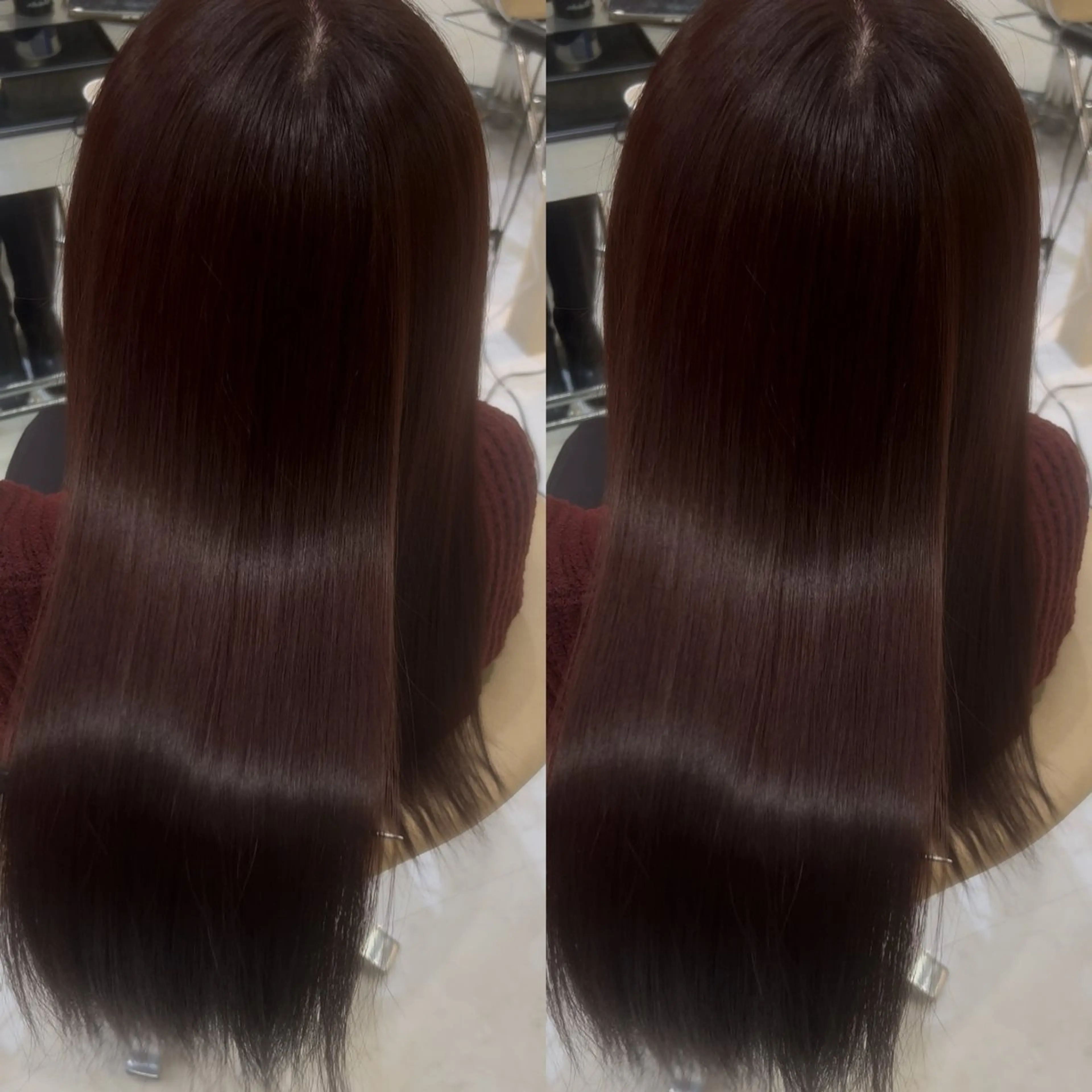 【✨💖肌映え抜群💖✨暖色系艶カラー🌸】ダメージレスケアカラー🎨＋キューティクル補修2stepトリートメント🫧の写真