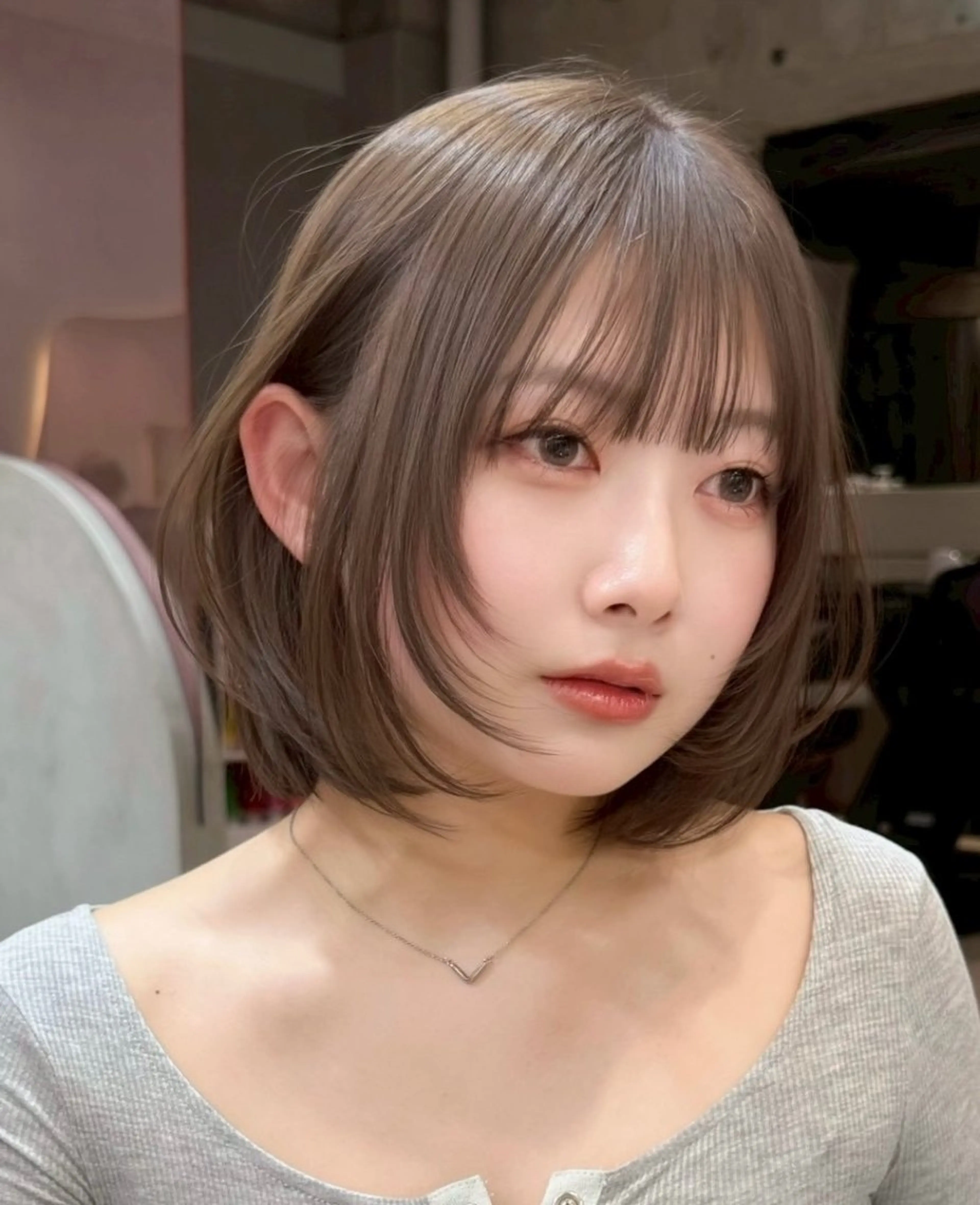 ショート カラー 切りっぱなしボブ ブリーチ ブリーチなしカラー ボブ 顔周りカット ♥️似合わせボブ/ 縮毛矯正/大和田拓夢のヘアスタイル
