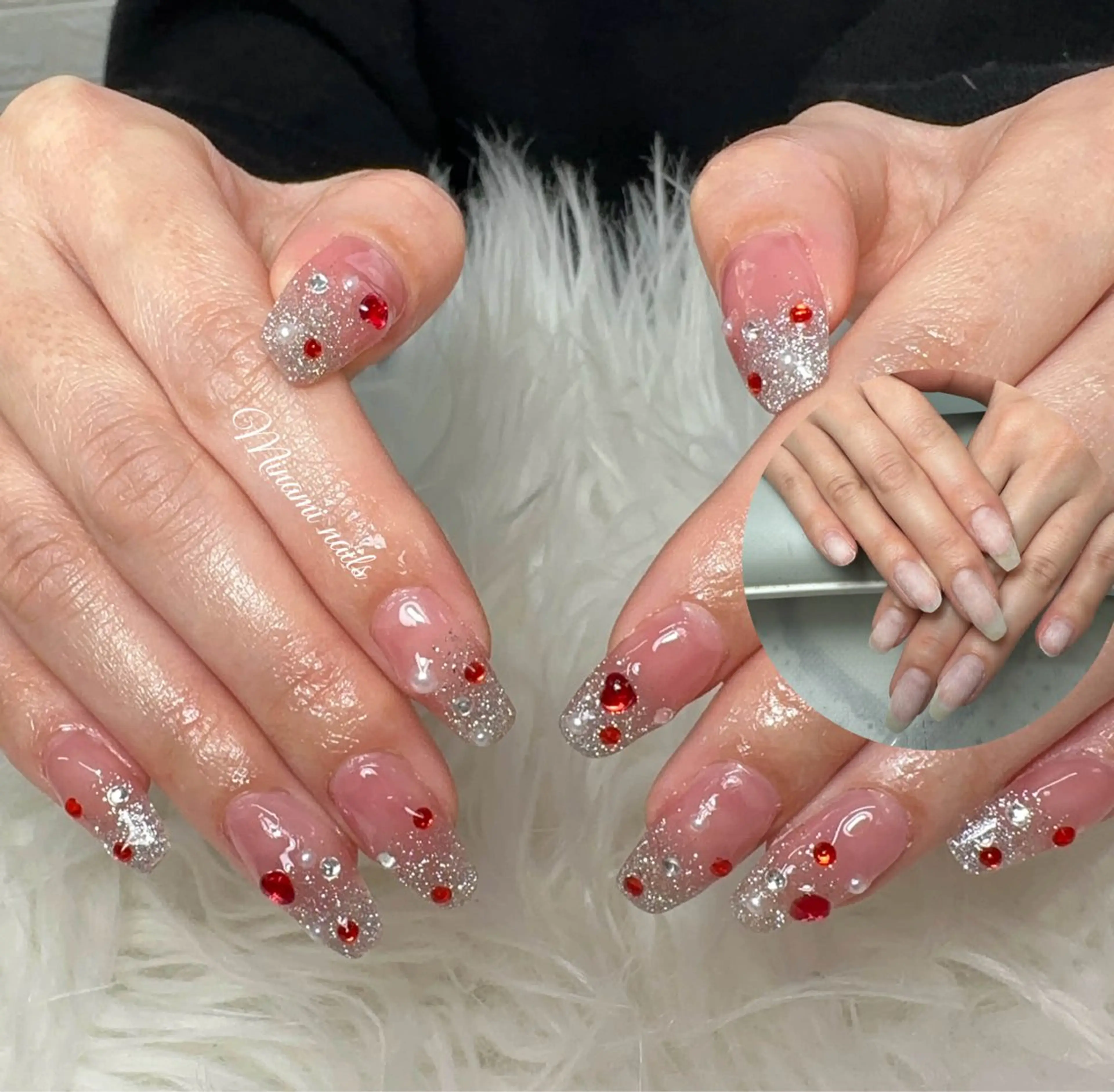 ネイル アートネイル オーロラネイル ガーリー キラキラネイル 韓国ネイル ハンドネイル Minami Nailsのネイルデザイン
