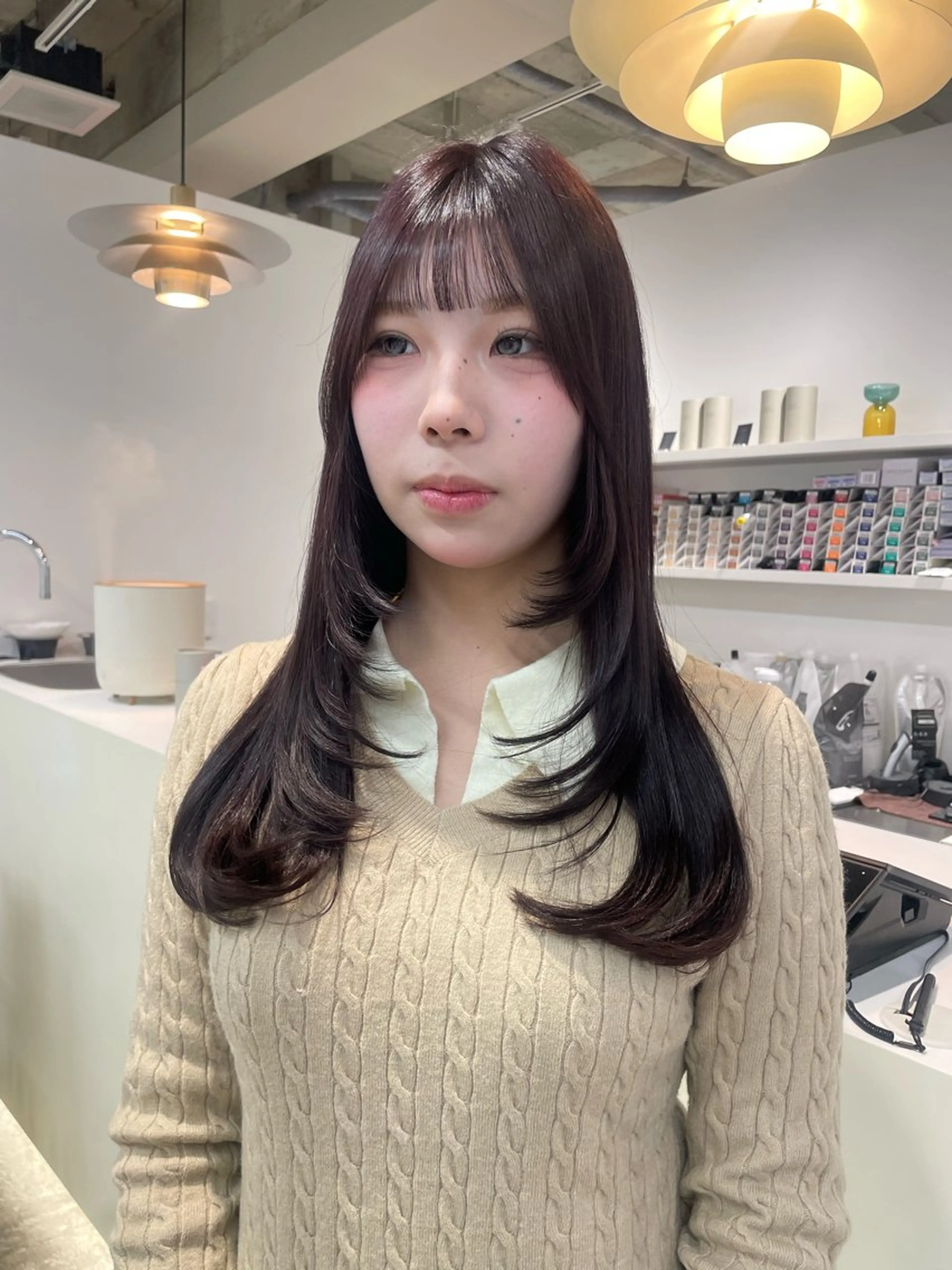 ロング カラー ヘアカラー トリートメント 𝘚𝘶𝘻𝘶 𓂃𓈒𓏸のヘアスタイル