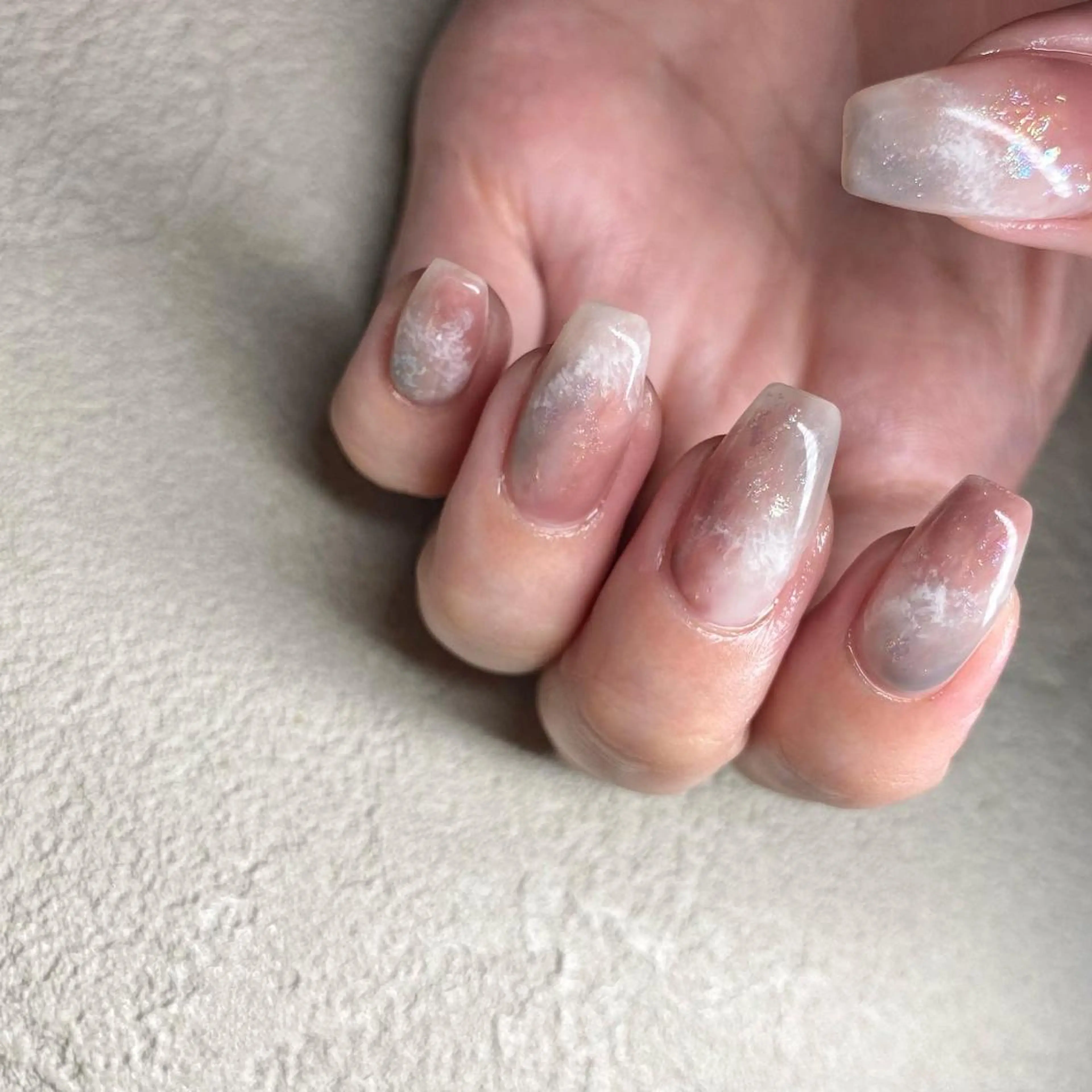 ネイル アートネイル ニュアンスネイル 冬ネイル ハンドネイル 山田 貴子のネイルデザイン