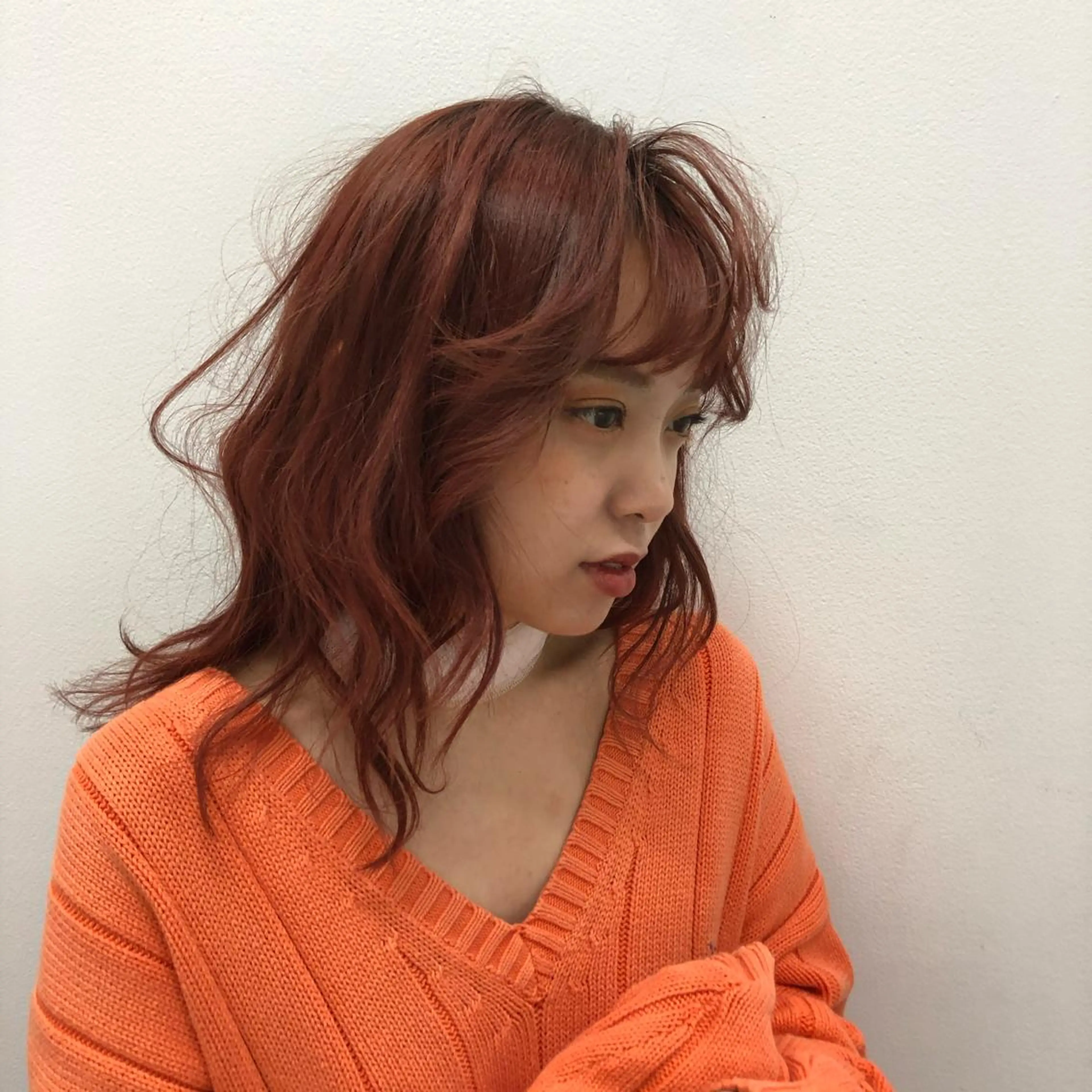 ミディアム カラー ヘアアレンジ 韓国ヘア┊︎レイヤー ┊︎haruka🌙のヘアスタイル