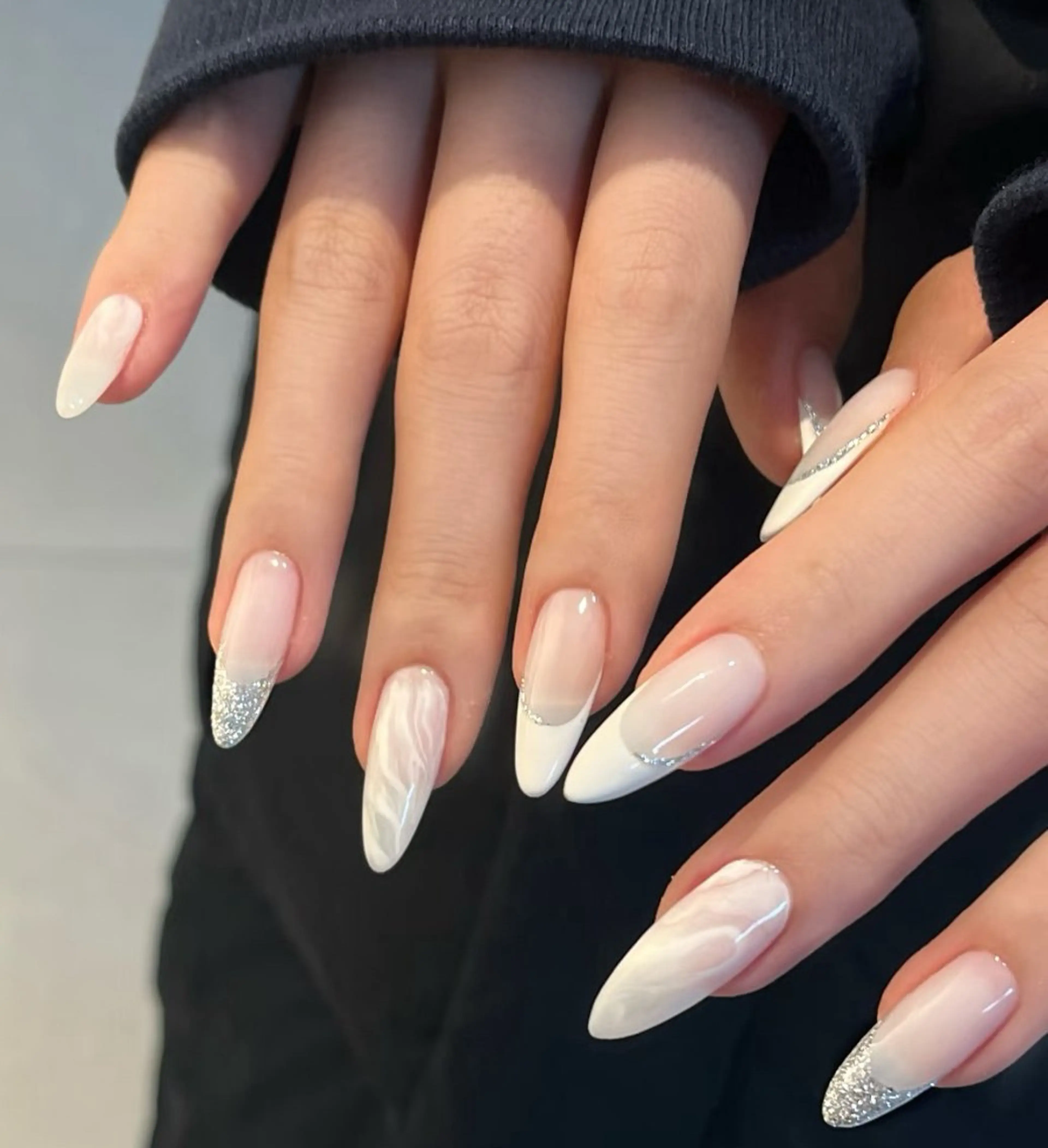 ネイル オーロラネイル フラワーネイル フットネイル フレンチネイル ジェルネイル ハンドネイル 長さだし専門 ありさのネイルデザイン