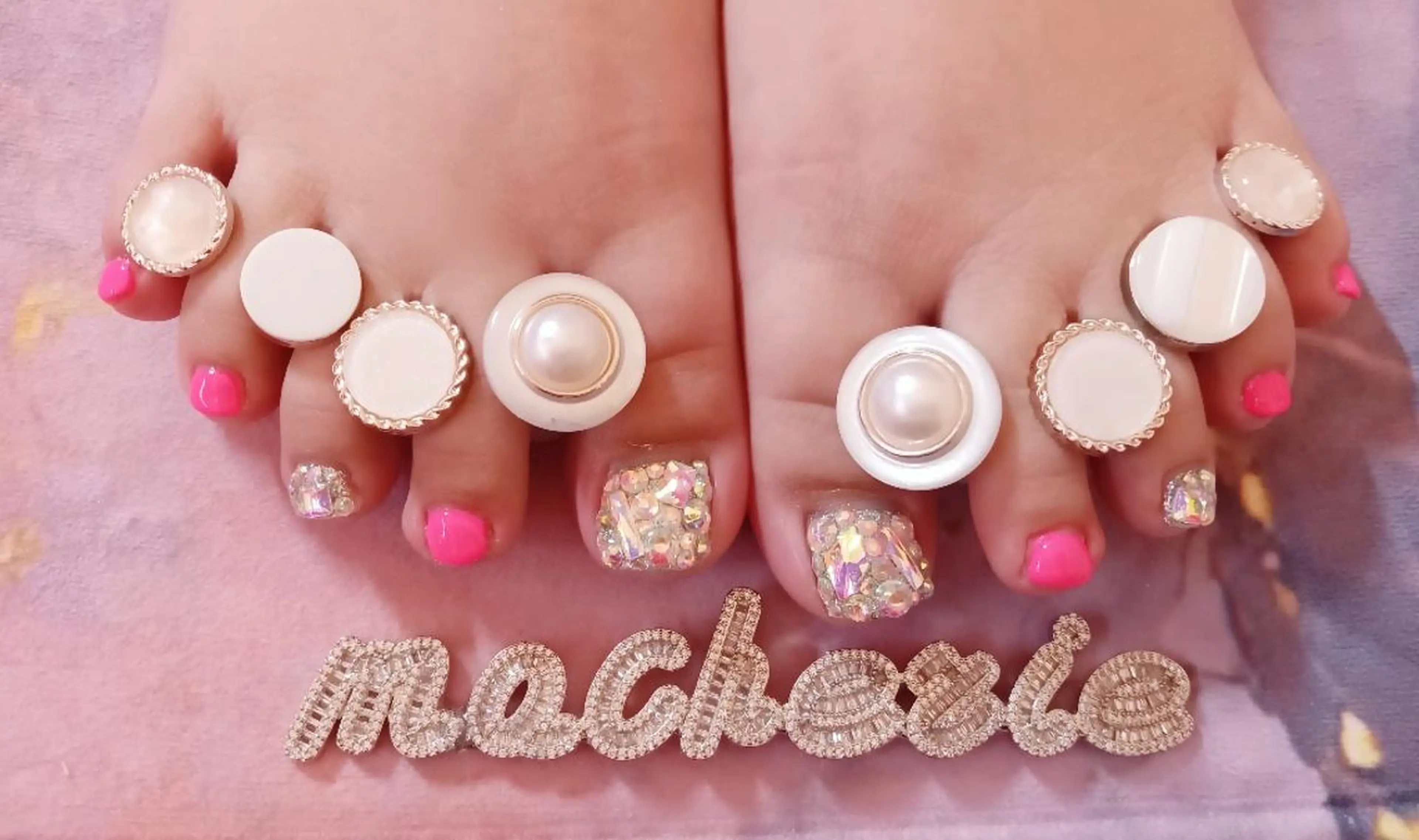 ネイル ピンク フットネイル Nail Salon macherieのネイルデザイン