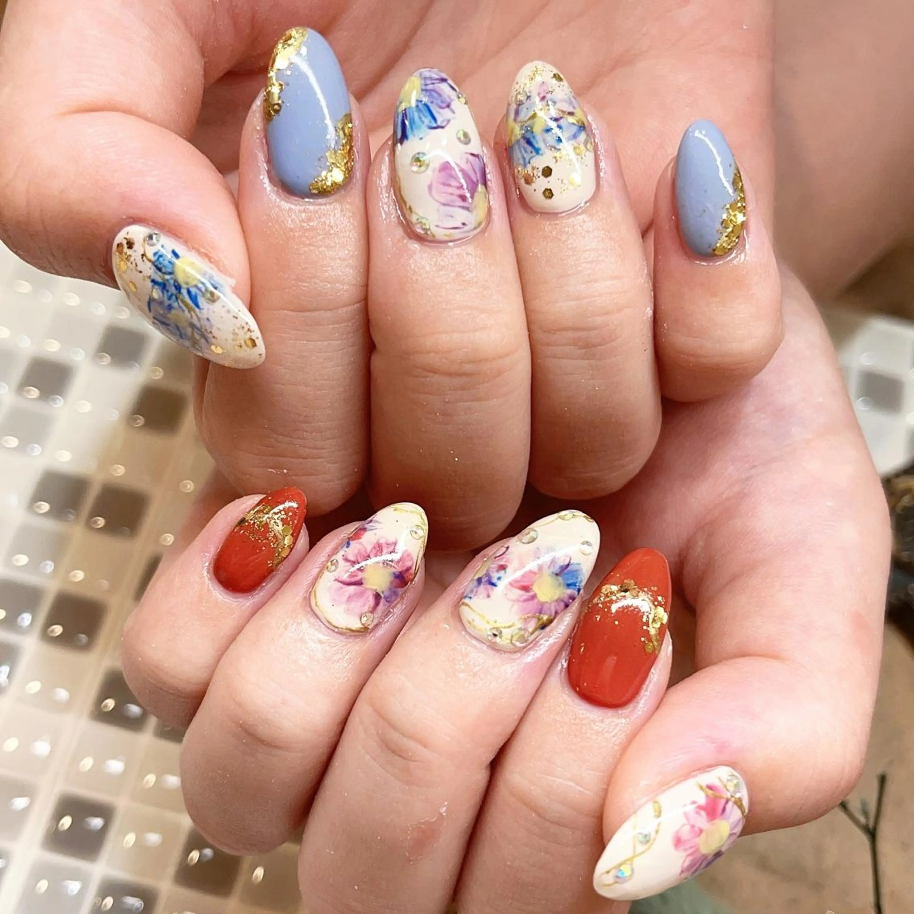 ネイル アートネイル フラワーネイル nailist yuiのネイルデザイン