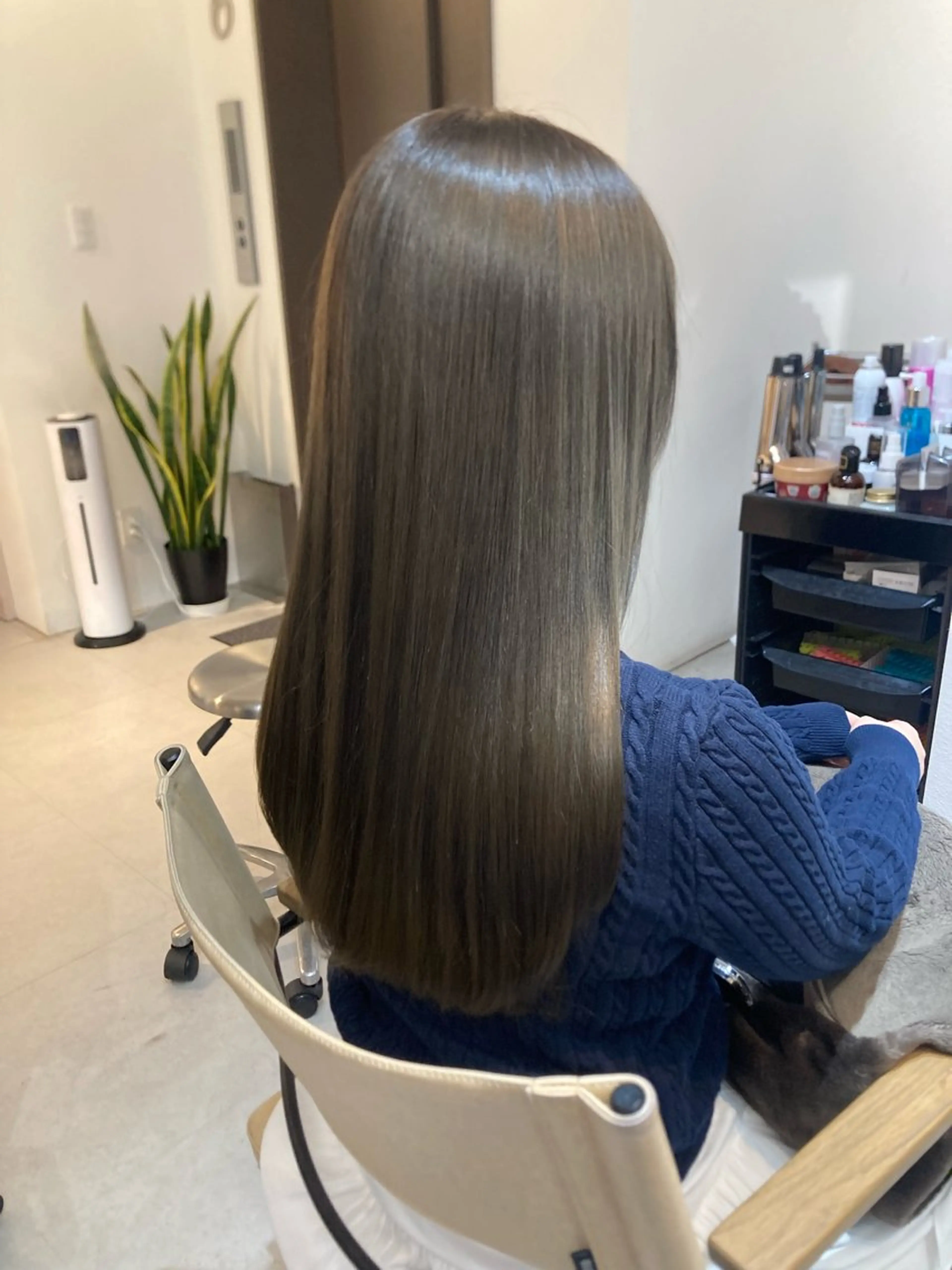 ロング カット ヘアカラー トリートメント ✨色持ちの良い艶 カラー✨蟹江真世のヘアスタイル