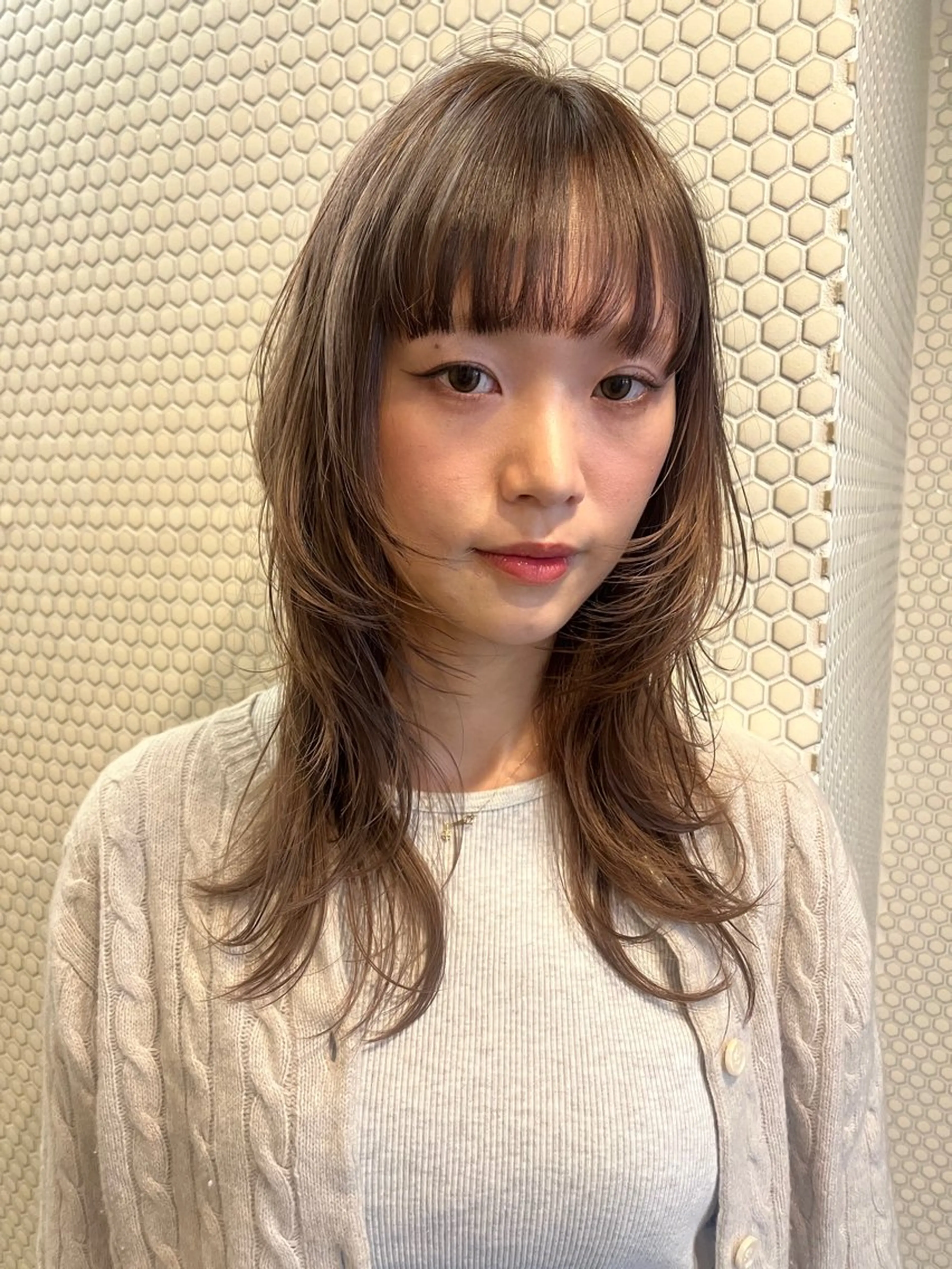 ロング ハッシュカット レイヤー/暖色/ 髪質改善/永礼芳果のヘアスタイル