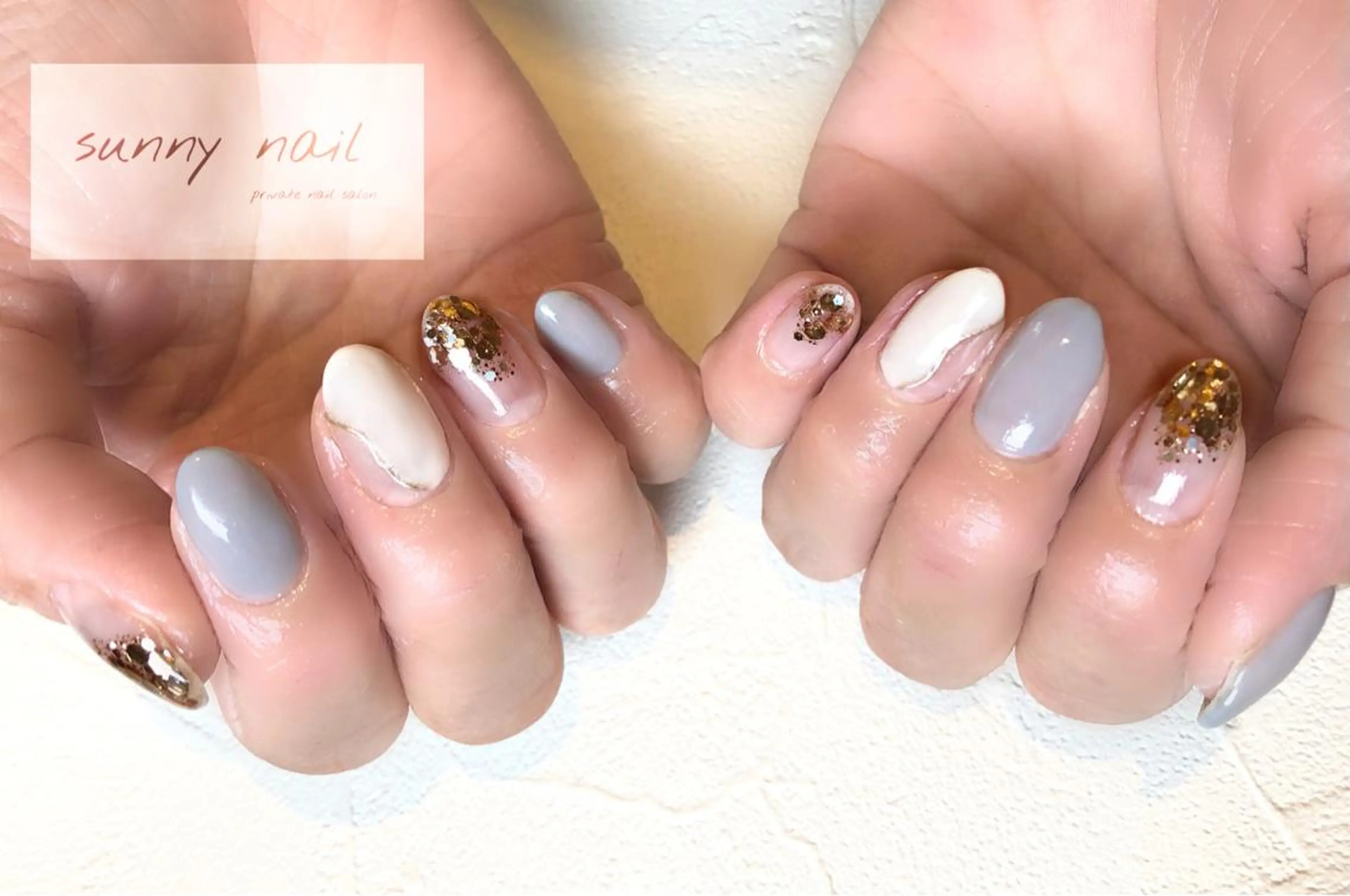 ネイル オーロラネイル ジェルネイル ラメ(グリッター) ミラーネイル ニュアンスネイル sunny nailのネイルデザイン