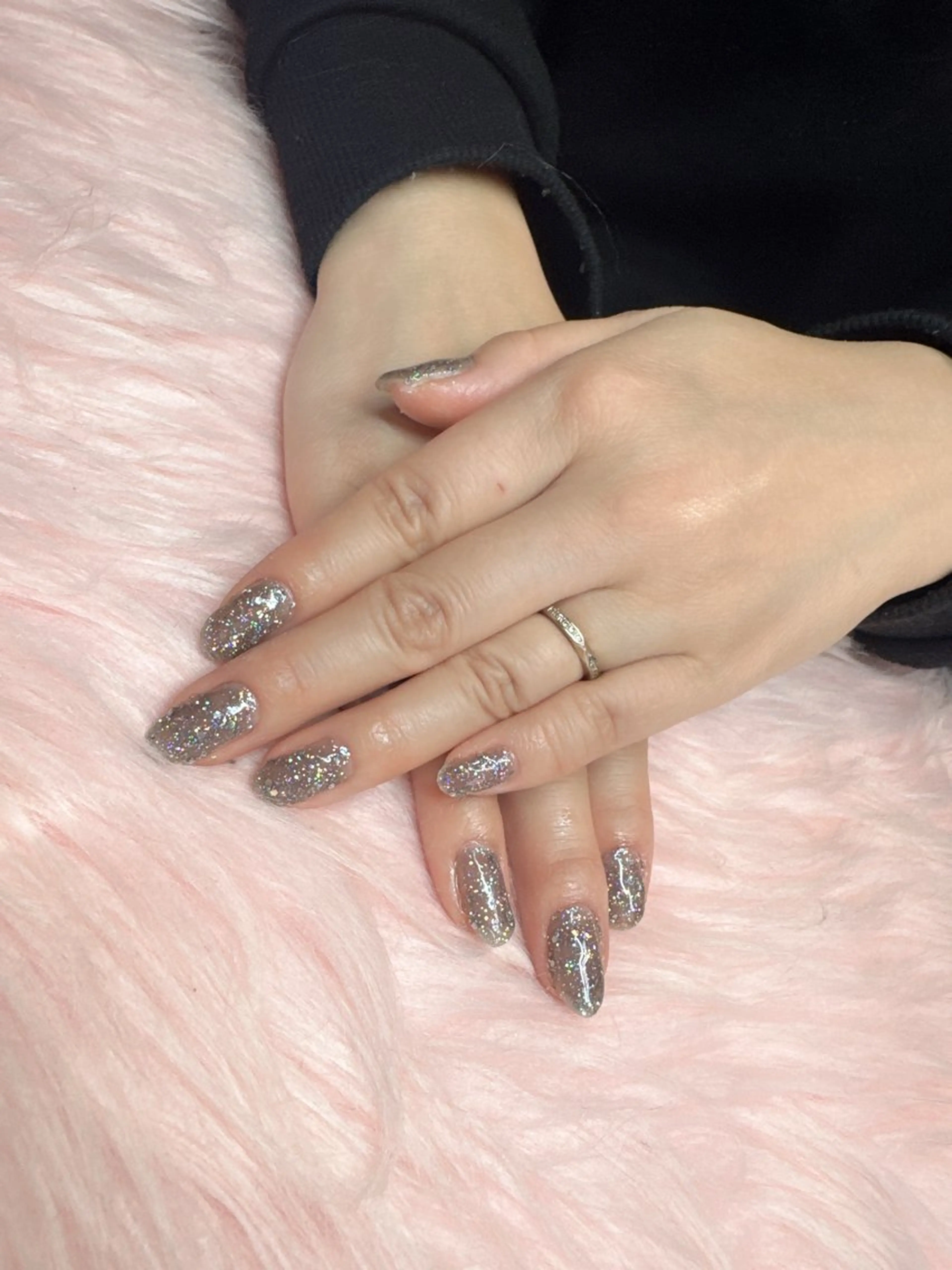 ネイル ラメ(グリッター) ハンドネイル クーペアセック あやののネイルデザイン