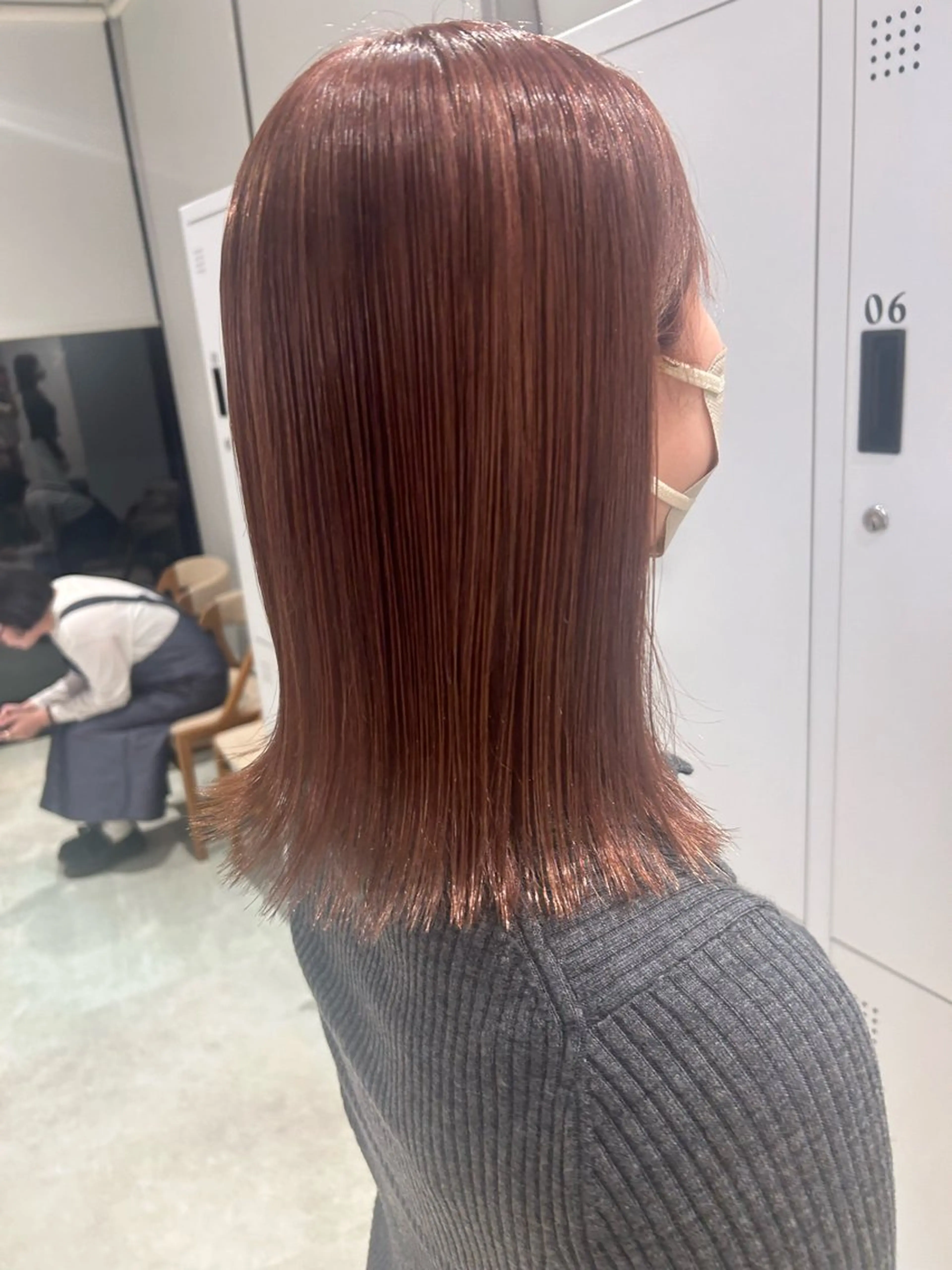 ミディアム カラー ベージュカラー ブリーチ ピンクカラー ピンクベージュ ヘアカラー トリートメント ピンク/ベージュ /似合わせ/田島百華のヘアスタイル