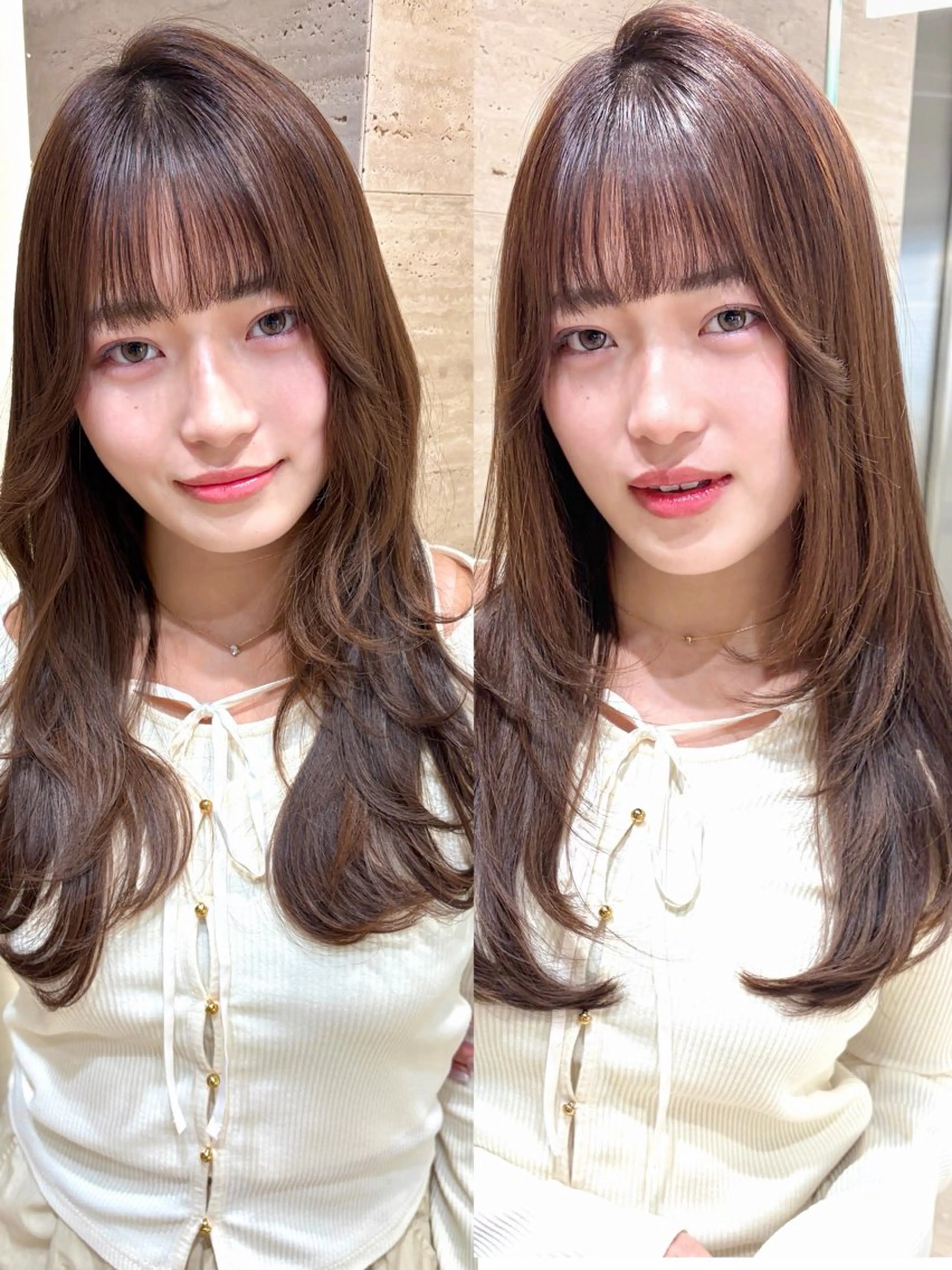 ミディアム レイヤーカット カット ヘアカラー あらい みゆのヘアスタイル