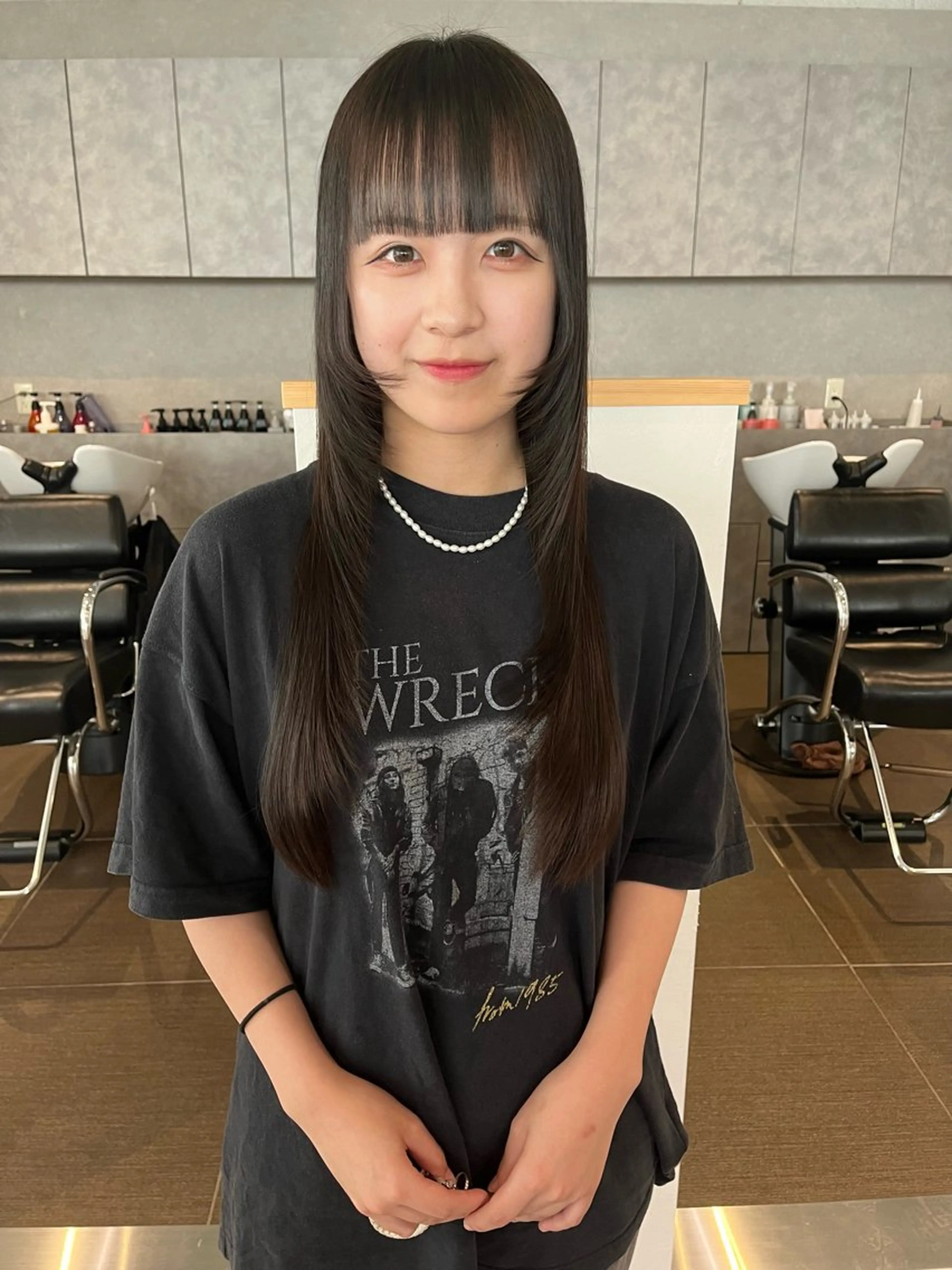 ロング カラー ロングレイヤー ブラウンカラー 透明感カラー ダークブラウン 顔まわりレイヤー カット ヘアカラー ショート/パーマ/ カラー/FUKOのヘアスタイル