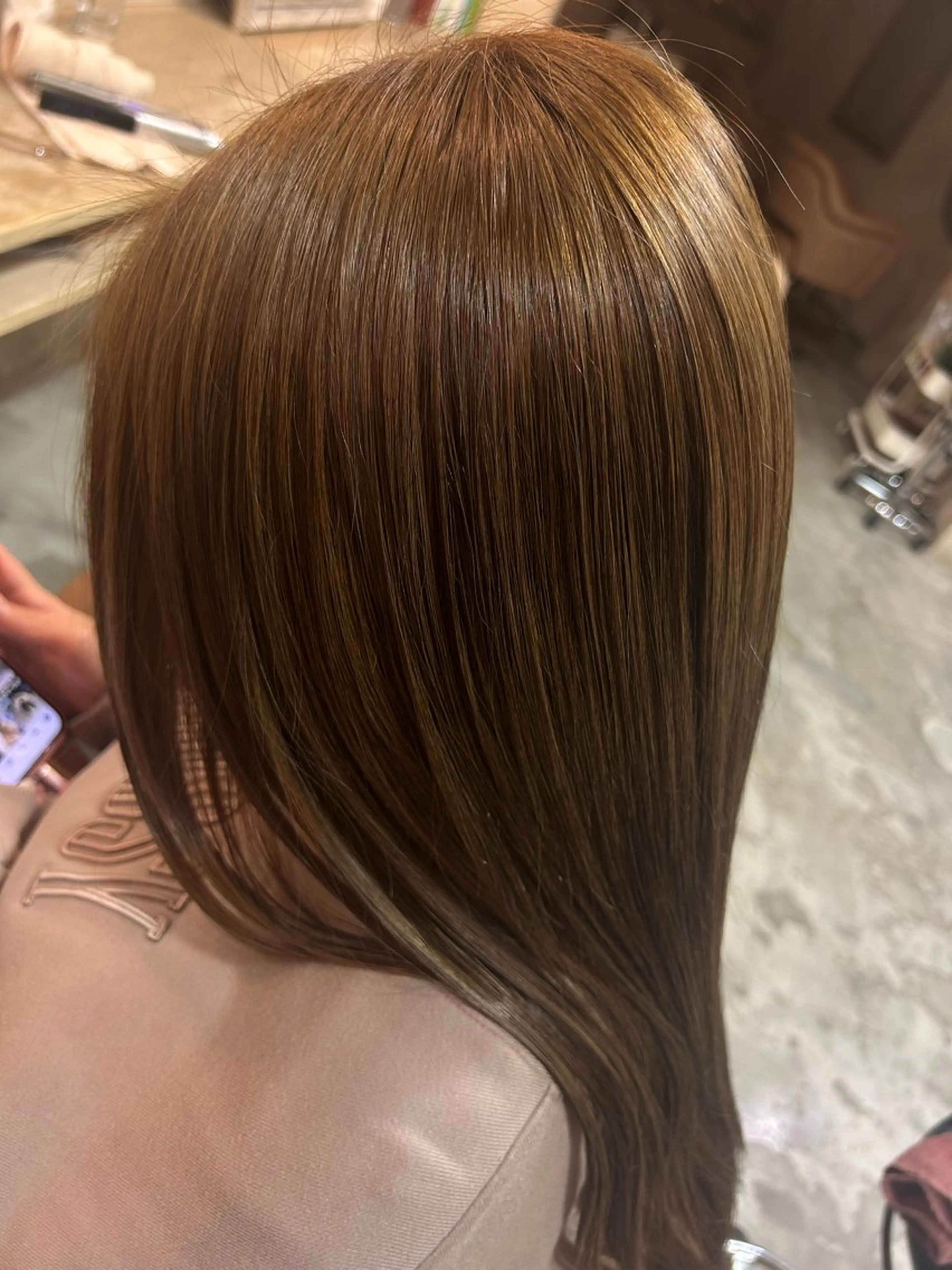 ロング カラー ベージュカラー ヘーゼル ヘアカラー 濵﨑 理奈のヘアスタイル