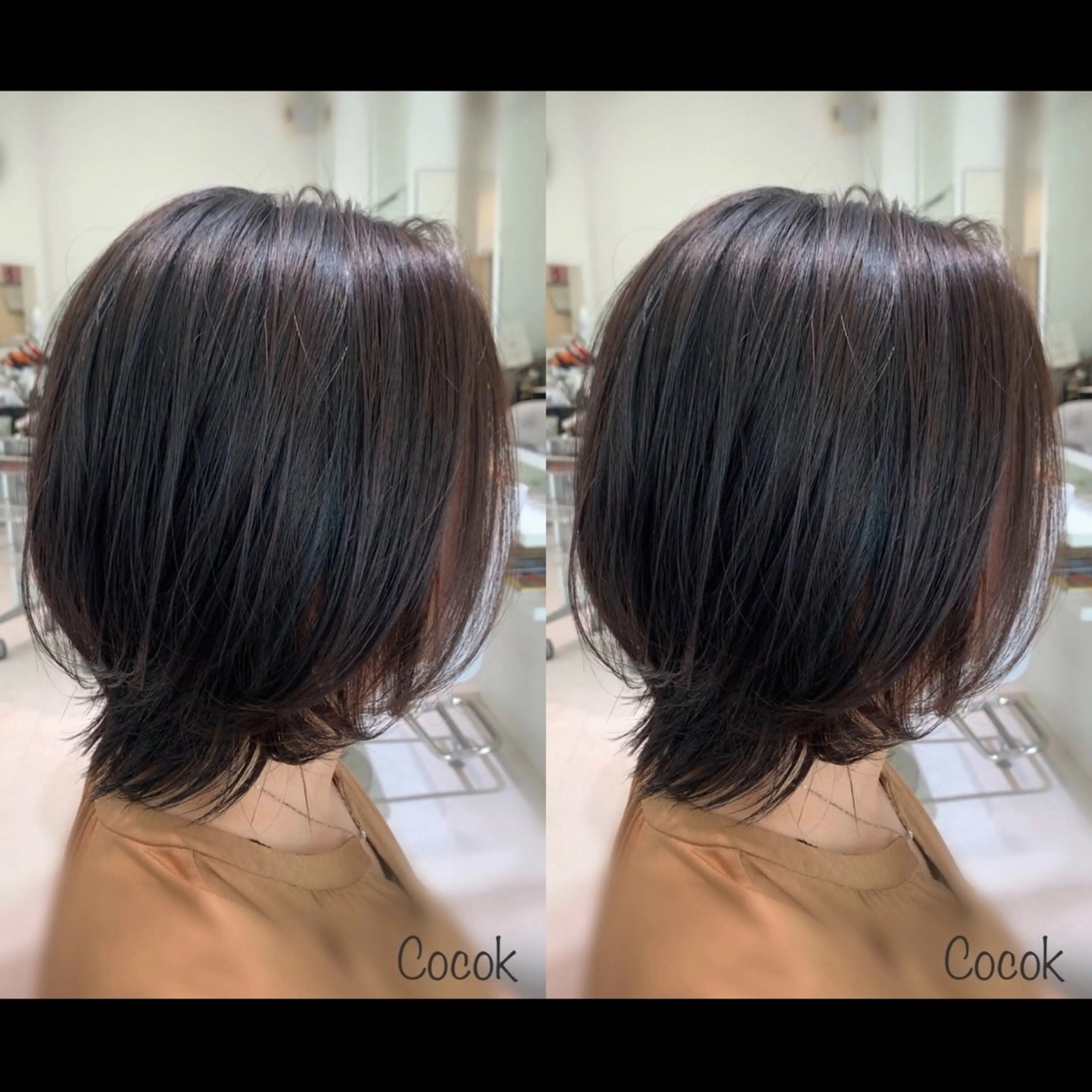 ミディアム カラー ハイライトカラー ボブ ハイライト ウルフカット カットスタジオケン所属・【20時〜22時】 KENのヘアスタイル