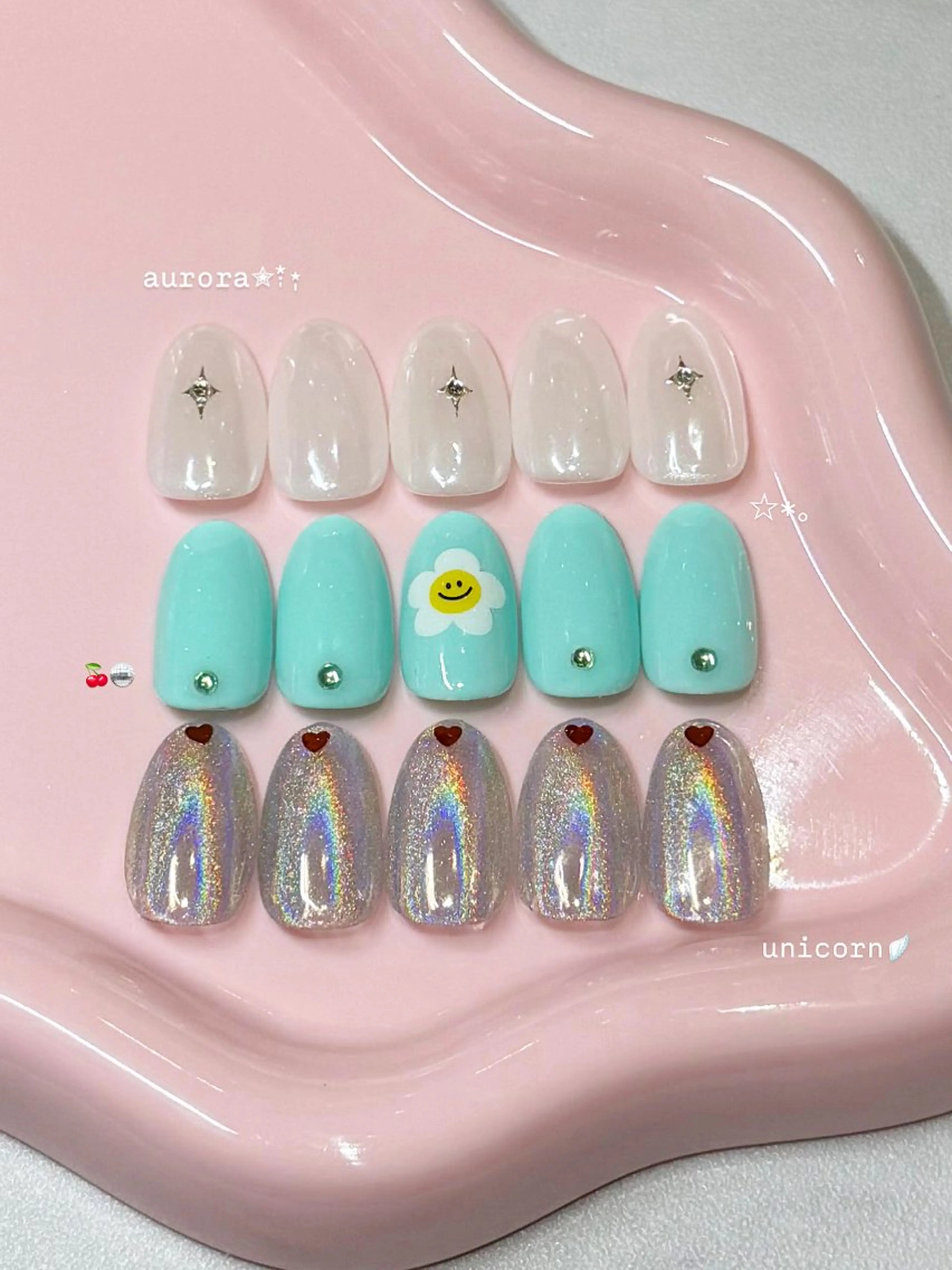 ネイル オーロラネイル ハンドネイル koyuki.🍓 博多/ポップネイルのネイルデザイン