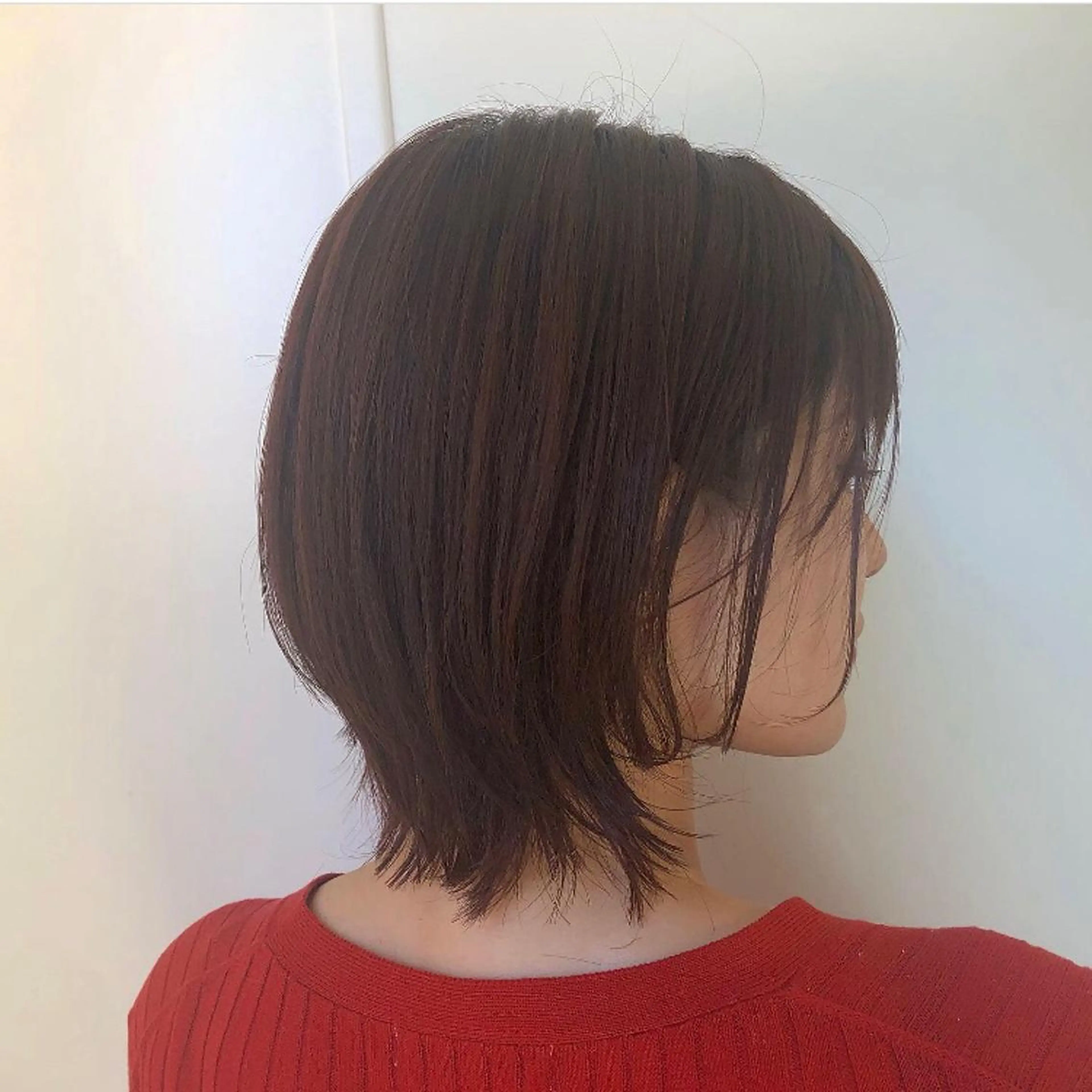 ショート カラー ブラウンカラー オレンジ オレンジブラウン ウルフカット 髪質改善サロン 梅田/ヨナミネのヘアスタイル